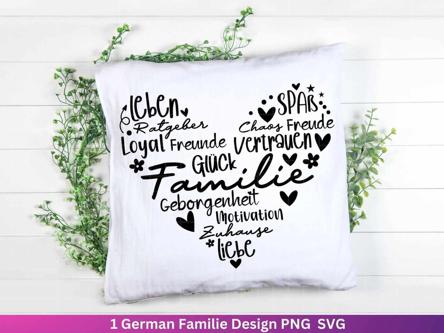 Deutsche Plotterdatei Familie- Plotterdatei Herz svg - Familie svg - Deutsche Sprüche svg - Plotterdatei Geschenk- Cricut - Herz Design