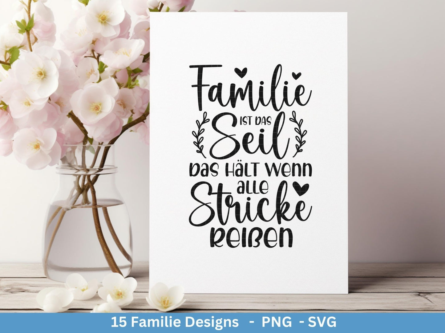 Deutsche Plotterdatei Familie - Plotterdatei Herz svg - Familie svg - Deutsche Sprüche svg - Plotterdatei Geschenk - Cricut - Laserdatei - EmidaDesign