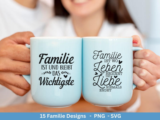 Deutsche Plotterdatei Familie - Plotterdatei Herz svg - Familie svg - Deutsche Sprüche svg - Plotterdatei Geschenk - Cricut - Laserdatei - EmidaDesign