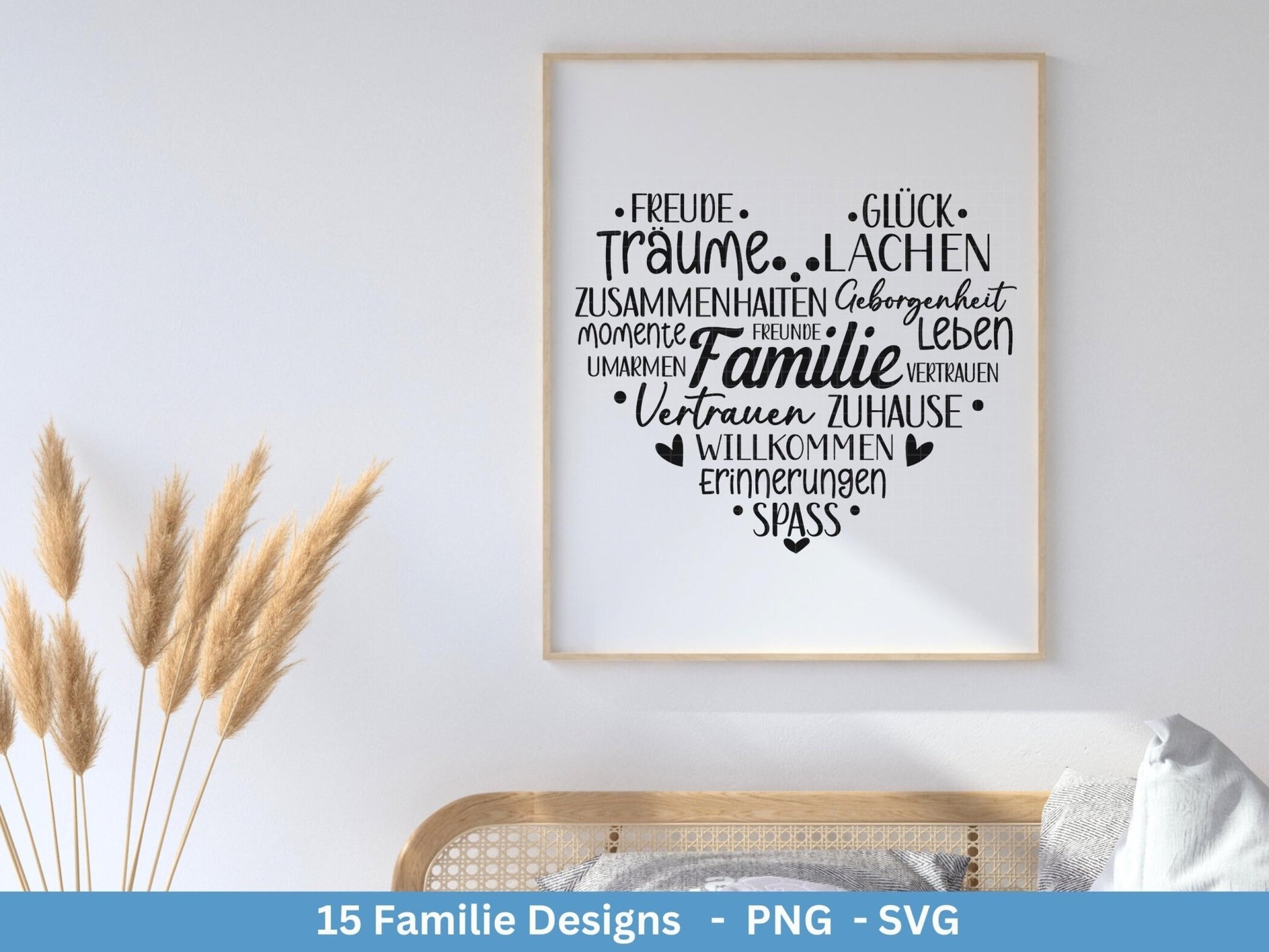 Deutsche Plotterdatei Familie - Plotterdatei Herz svg - Familie svg - Deutsche Sprüche svg - Plotterdatei Geschenk - Cricut - Laserdatei - EmidaDesign