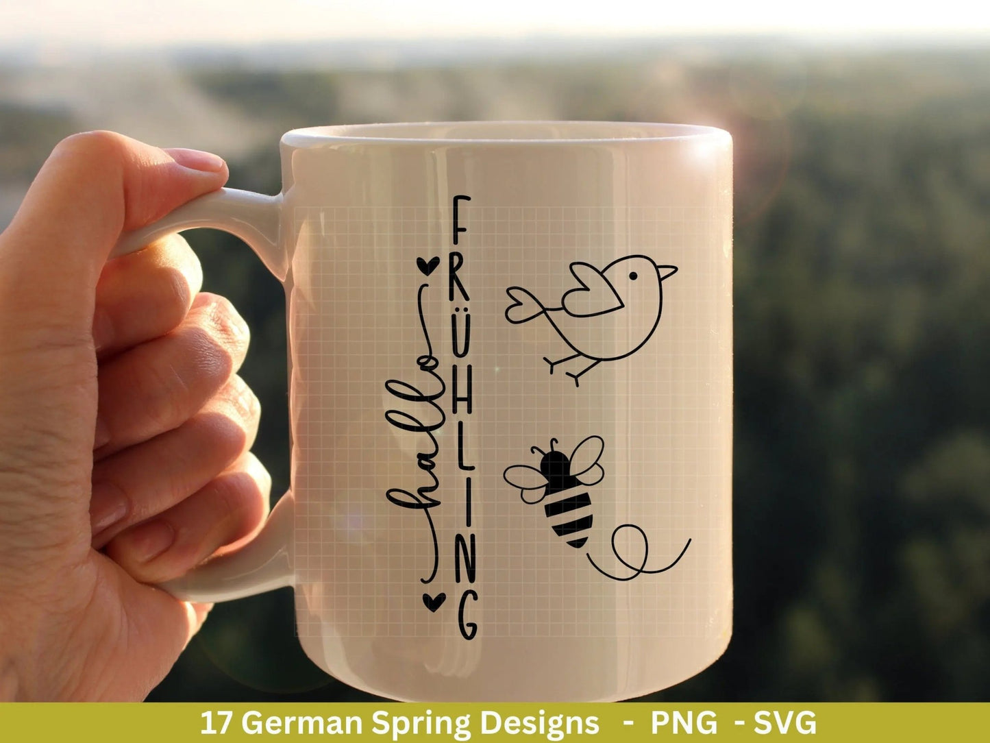 Deutsche Plotterdatei Frühling - Hallo Frühling - Cricut Silhouette Studio Plotterdatei - Ostern Svg - Ostergrüße - Frühlings Bundle