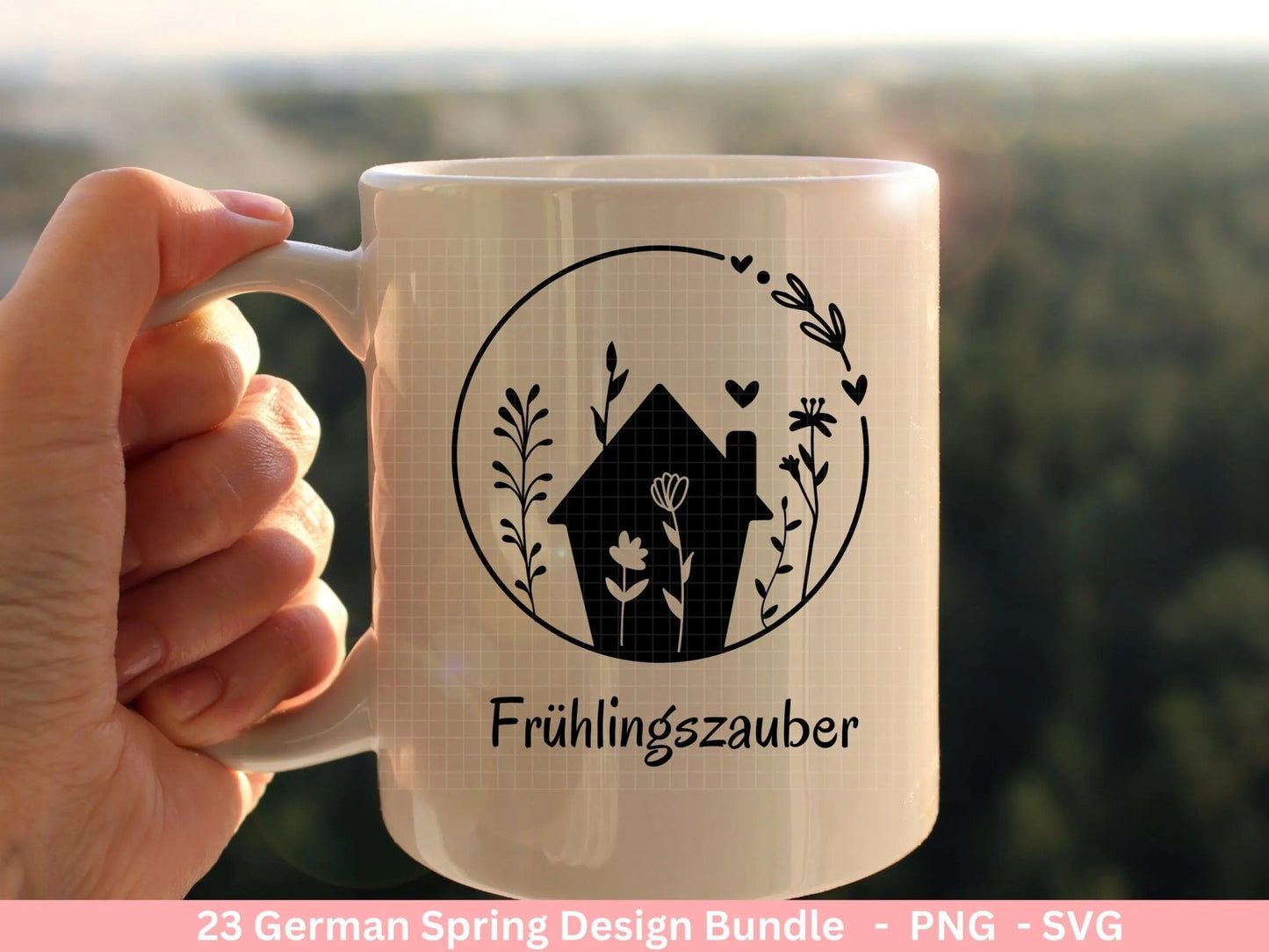 Deutsche Plotterdatei Frühling - Hallo Frühling - Cricut Silhouette Studio Plotterdatei - Ostern Svg - Ostergrüße - Frühlings Bundle