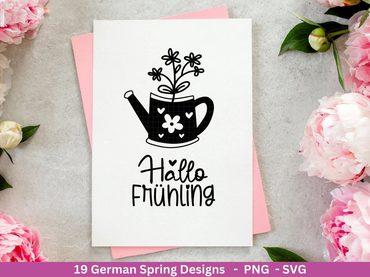 Deutsche Plotterdatei Frühling - Hallo Frühling - Cricut Silhouette Studio Plotterdatei - Ostern Svg - Ostergrüße - Frühlings Bundle