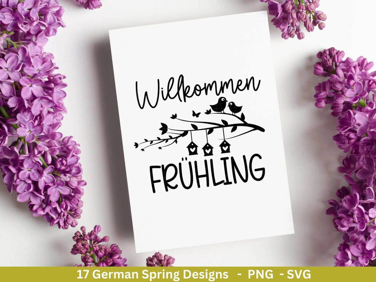 Deutsche Plotterdatei Frühling - Hallo Frühling - Cricut Silhouette Studio Plotterdatei - Ostern Svg - Ostergrüße - Frühlings Bundle