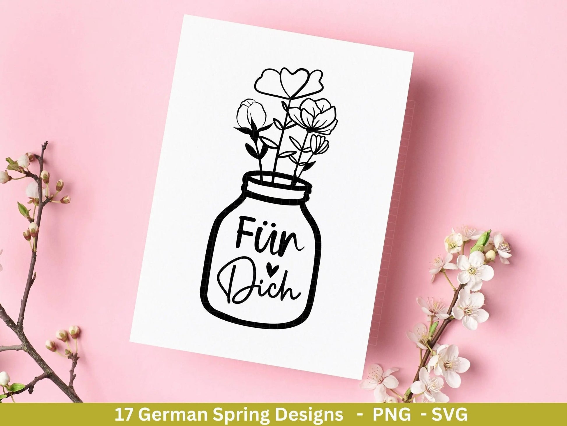 Deutsche Plotterdatei Frühling - Hallo Frühling - Cricut Silhouette Studio Plotterdatei - Ostern Svg - Ostergrüße - Frühlings Bundle