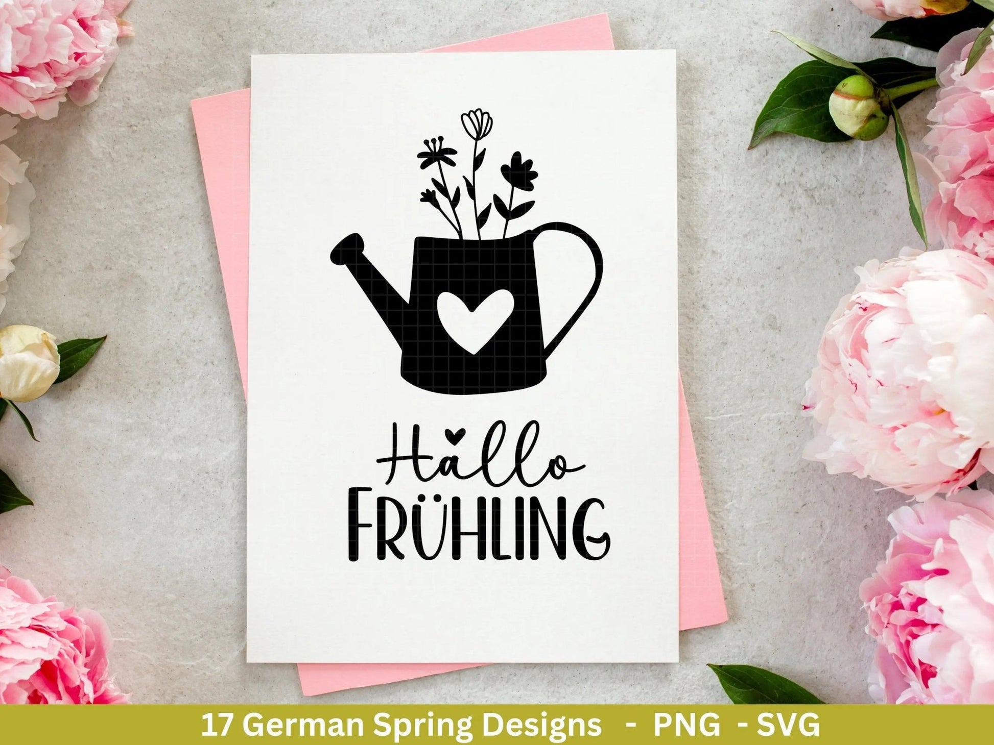 Deutsche Plotterdatei Frühling - Hallo Frühling - Cricut Silhouette Studio Plotterdatei - Ostern Svg - Ostergrüße - Frühlings Bundle