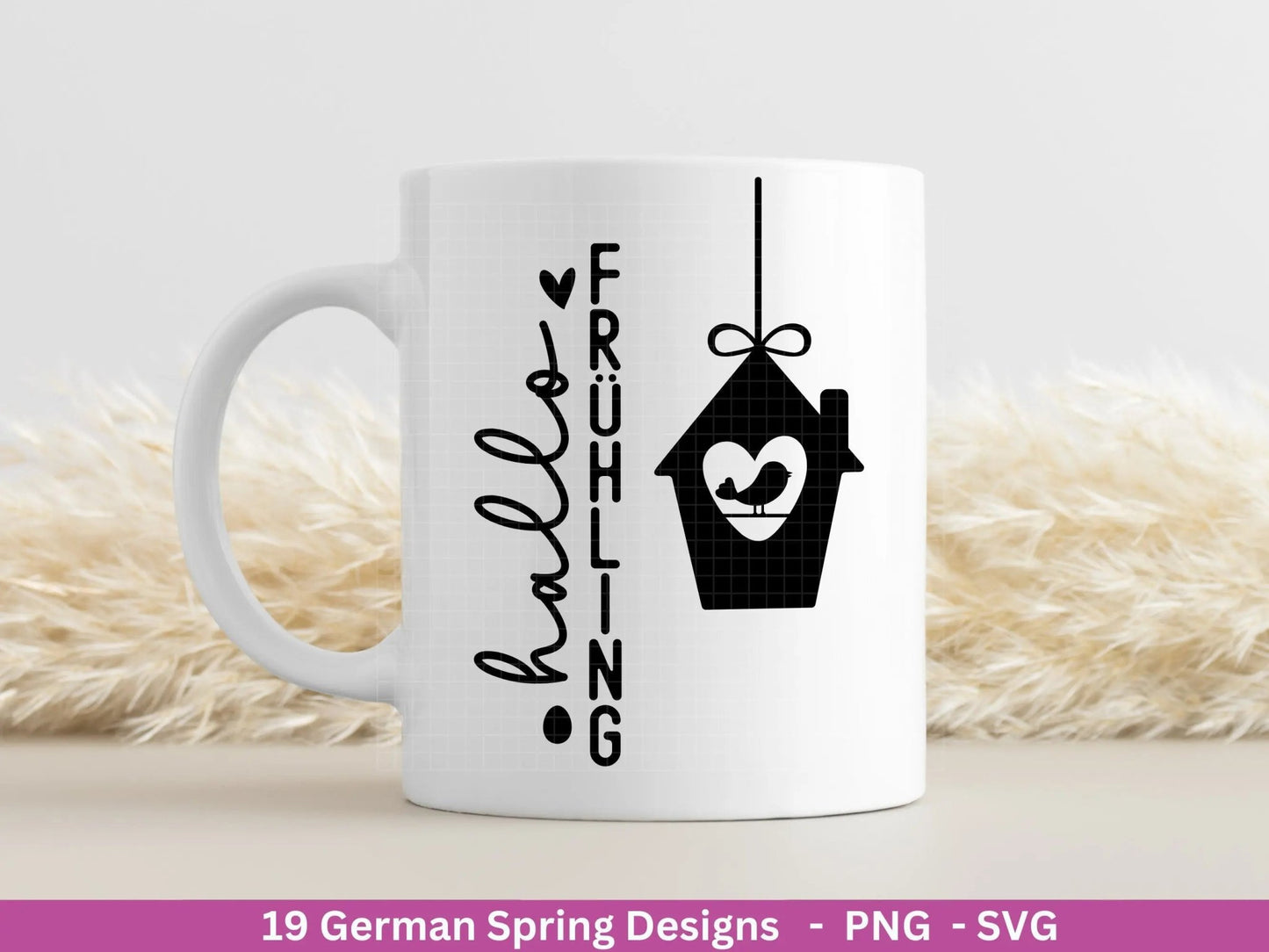 Deutsche Plotterdatei Frühling - Hallo Frühling - Cricut Silhouette Studio Plotterdatei - Ostern Svg - Ostergrüße - Frühlings Bundle