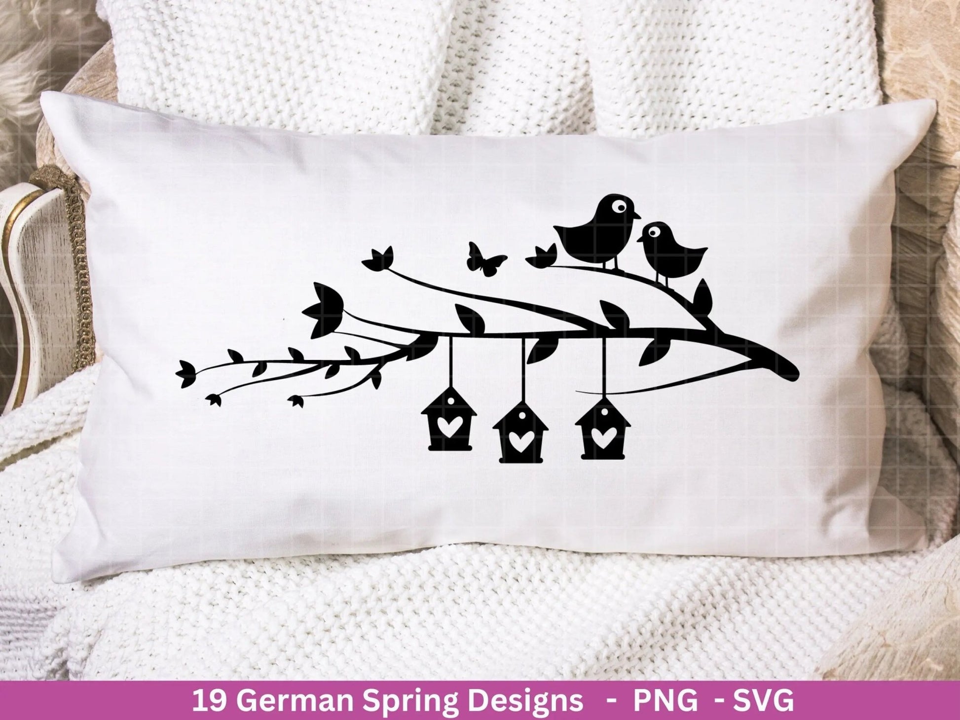 Deutsche Plotterdatei Frühling - Hallo Frühling - Cricut Silhouette Studio Plotterdatei - Ostern Svg - Ostergrüße - Frühlings Bundle