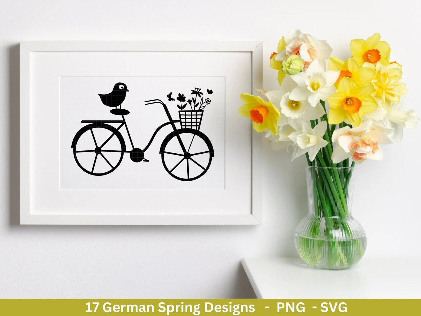 Deutsche Plotterdatei Frühling - Hallo Frühling - Cricut Silhouette Studio Plotterdatei - Ostern Svg - Ostergrüße - Frühlings Bundle