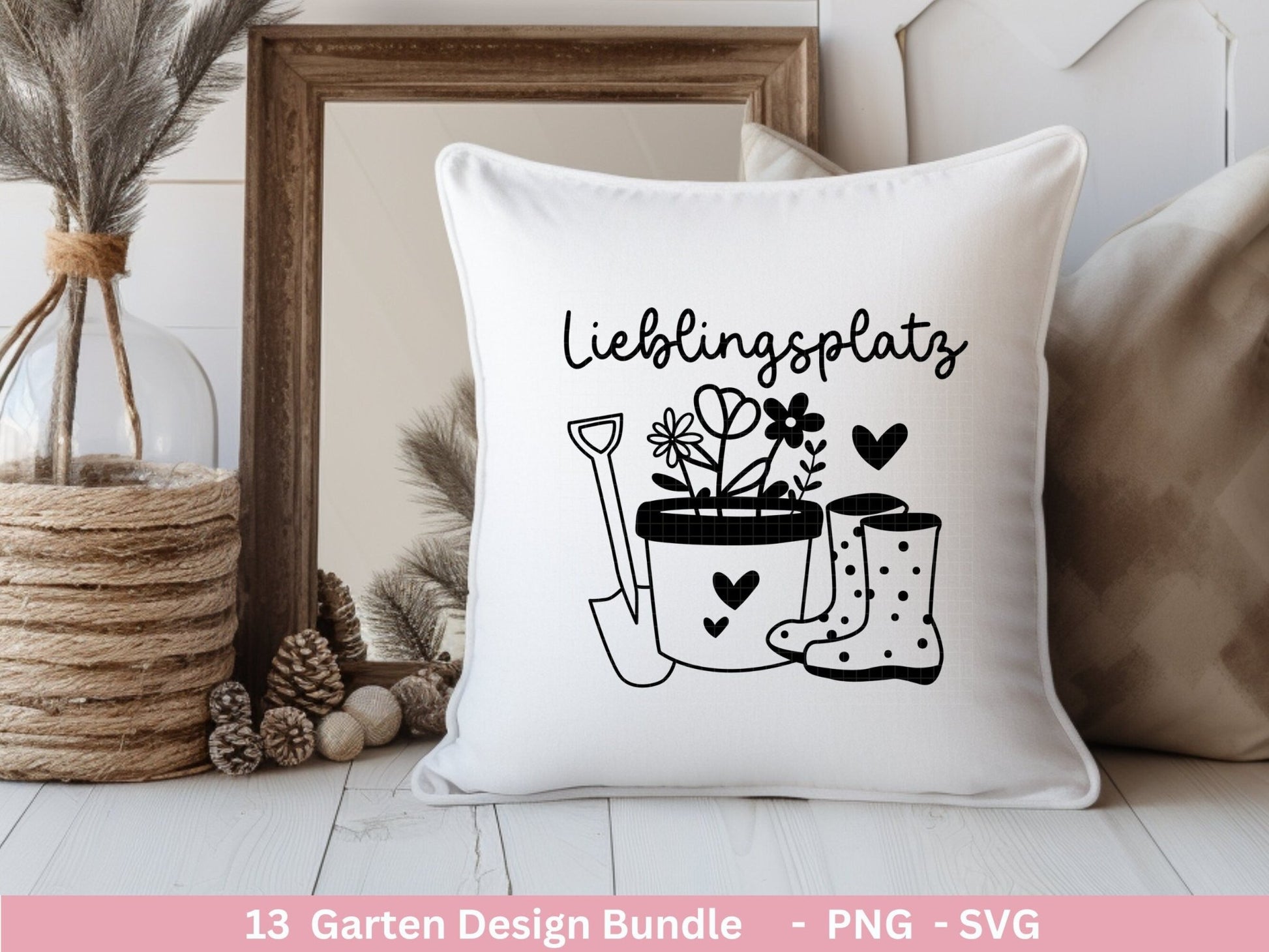 Deutsche Plotterdatei Garten - Gartendeko - Frühling svg - Cricut Silhouette - Lieblingsplatz - Schubkarre - Gartengeschenke - Gartenliebe - EmidaDesign