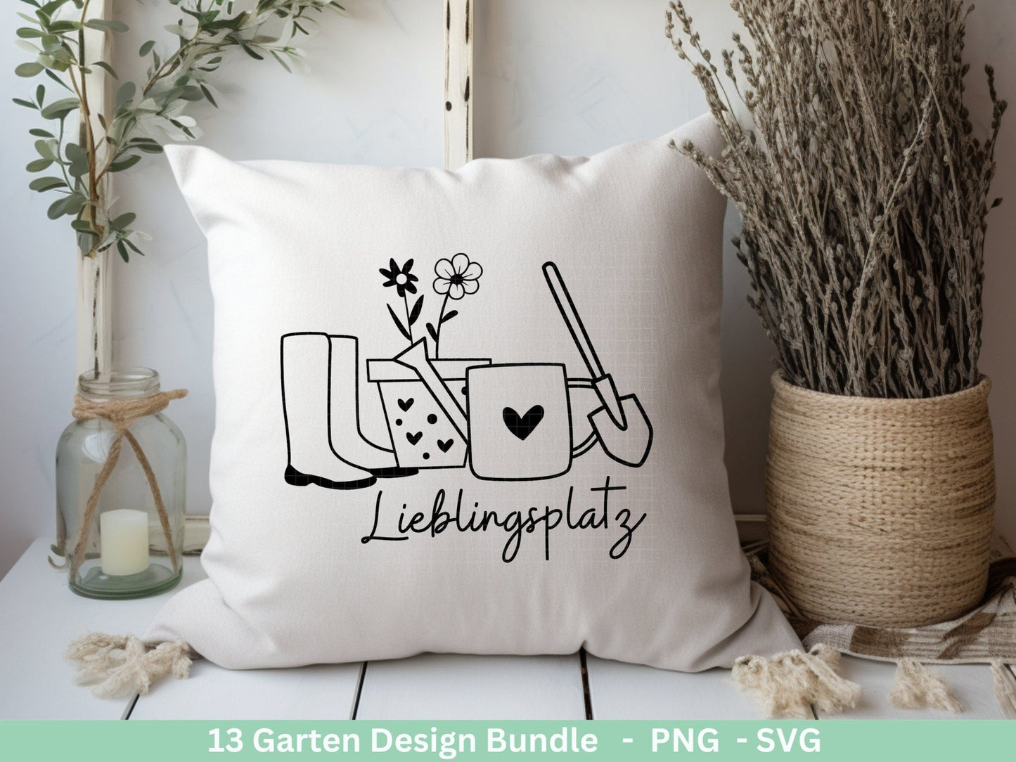 Deutsche Plotterdatei Garten - Gartendeko - Frühling svg - Cricut Silhouette - Lieblingsplatz - Schubkarre - Gartengeschenke - Gartenliebe - EmidaDesign