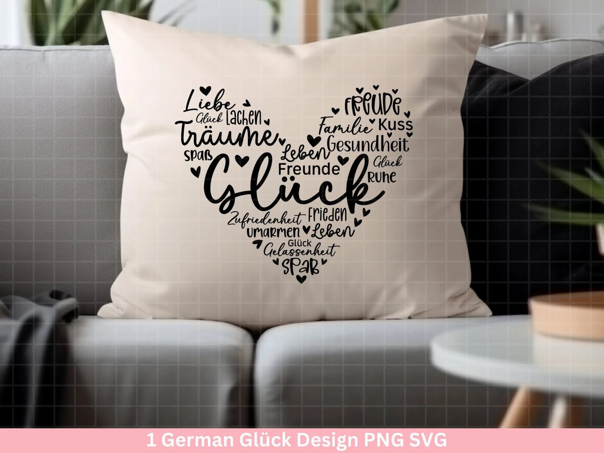 Deutsche Plotterdatei Glück - Plotterdatei als Herz - Herz svg - Deutsche Sprüche svg - Plotterdatei Geschenke - Cricut Silhouette