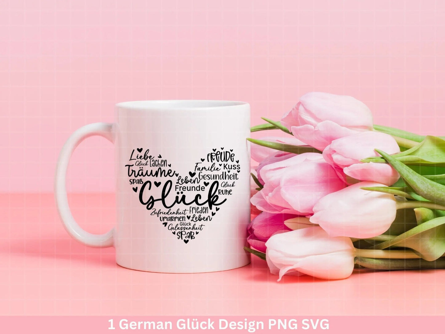 Deutsche Plotterdatei Glück - Plotterdatei als Herz - Herz svg - Deutsche Sprüche svg - Plotterdatei Geschenke - Cricut Silhouette