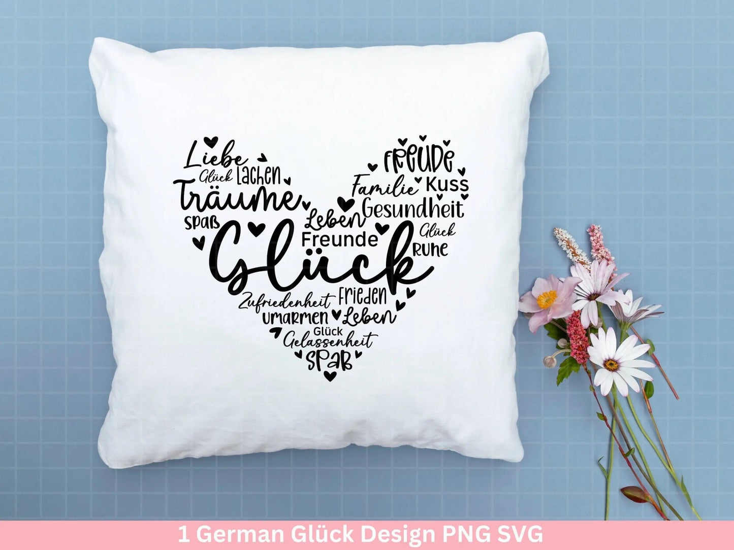 Deutsche Plotterdatei Glück - Plotterdatei als Herz - Herz svg - Deutsche Sprüche svg - Plotterdatei Geschenke - Cricut Silhouette