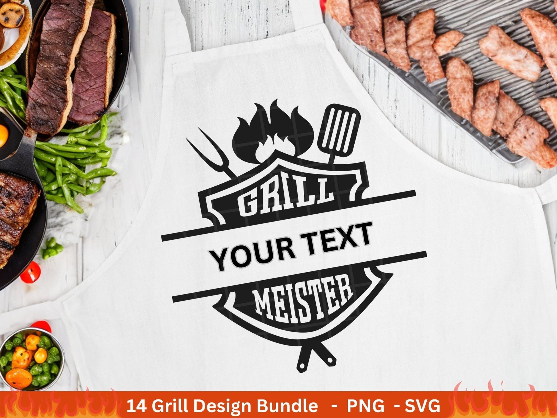 Deutsche Plotterdatei Grillen - Grillzeit Sprüche svg - Grillmeister svg - BBQ Chef - König des Grills - Silhouette Cricut - Laserdatei - EmidaDesign