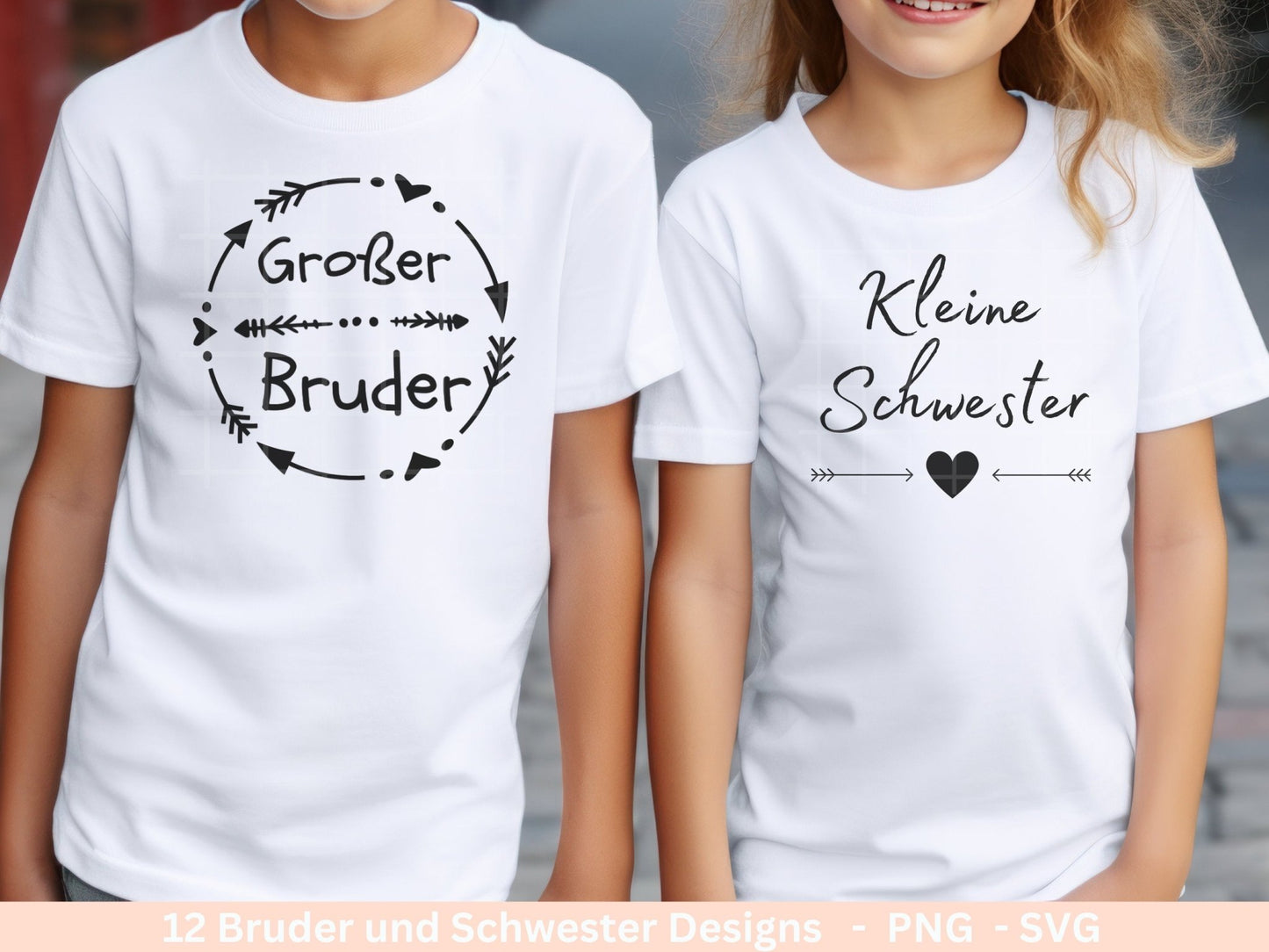 Deutsche Plotterdatei - Große Schwester - Großer Bruder svg - Kleiner Bruder svg - Baby Shower Geschenk Svg - Geschenk zur Geburt - Cricut - EmidaDesign