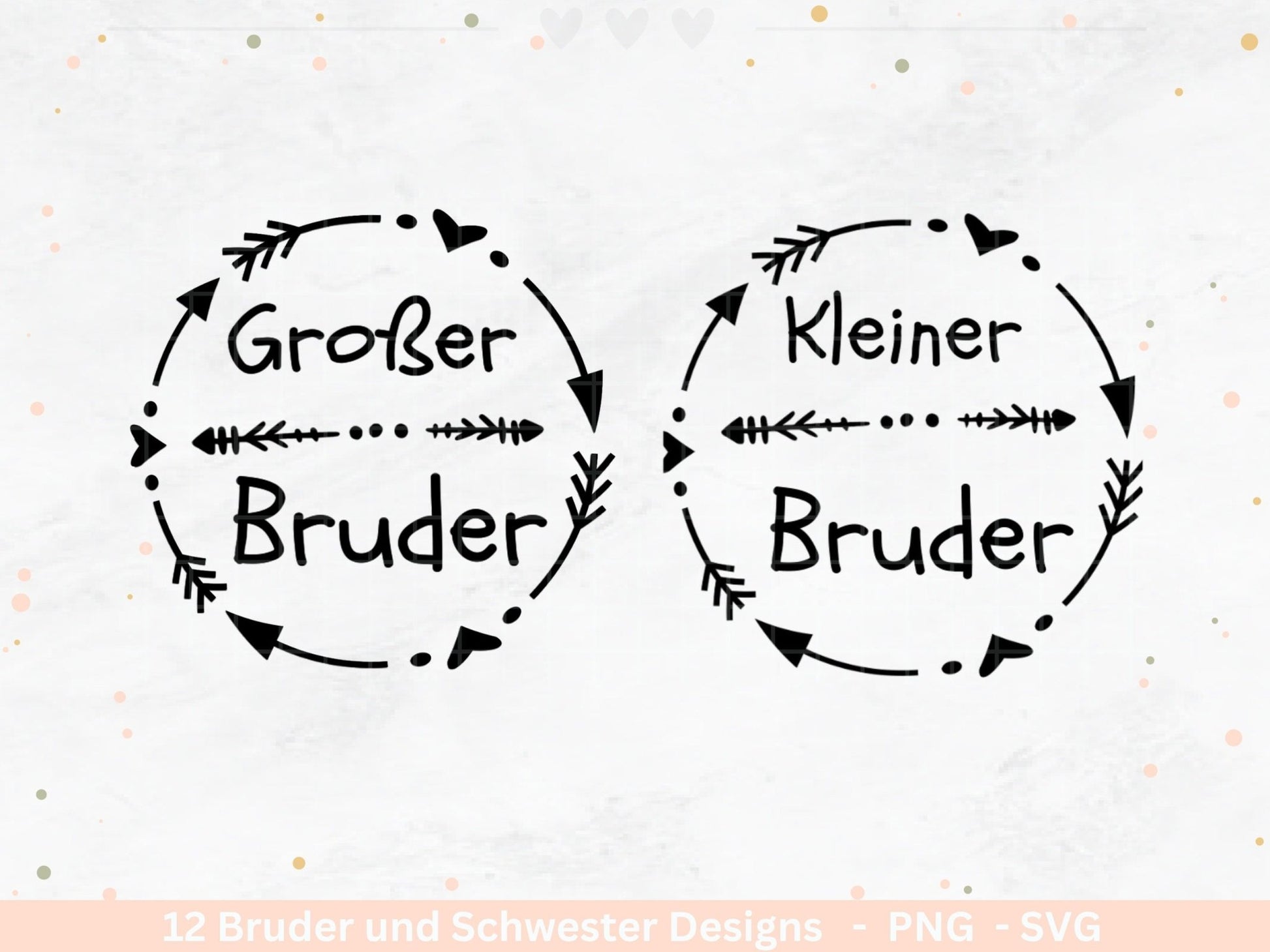 Deutsche Plotterdatei - Große Schwester - Großer Bruder svg - Kleiner Bruder svg - Baby Shower Geschenk Svg - Geschenk zur Geburt - Cricut - EmidaDesign