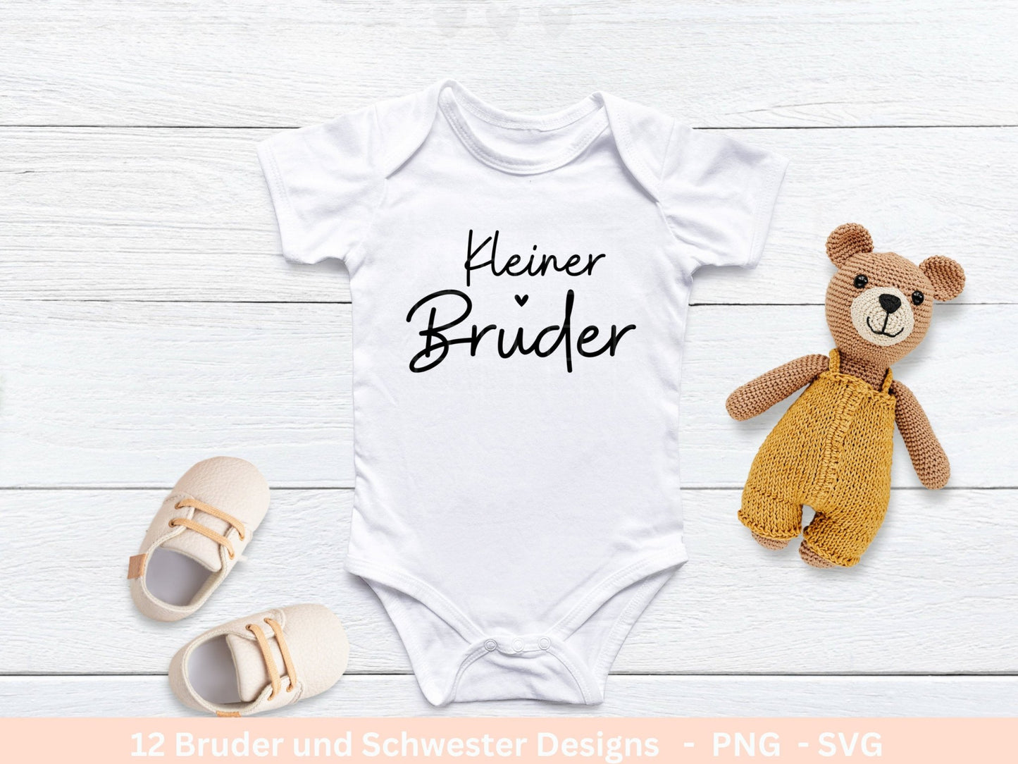 Deutsche Plotterdatei - Große Schwester - Großer Bruder svg - Kleiner Bruder svg - Baby Shower Geschenk Svg - Geschenk zur Geburt - Cricut - EmidaDesign