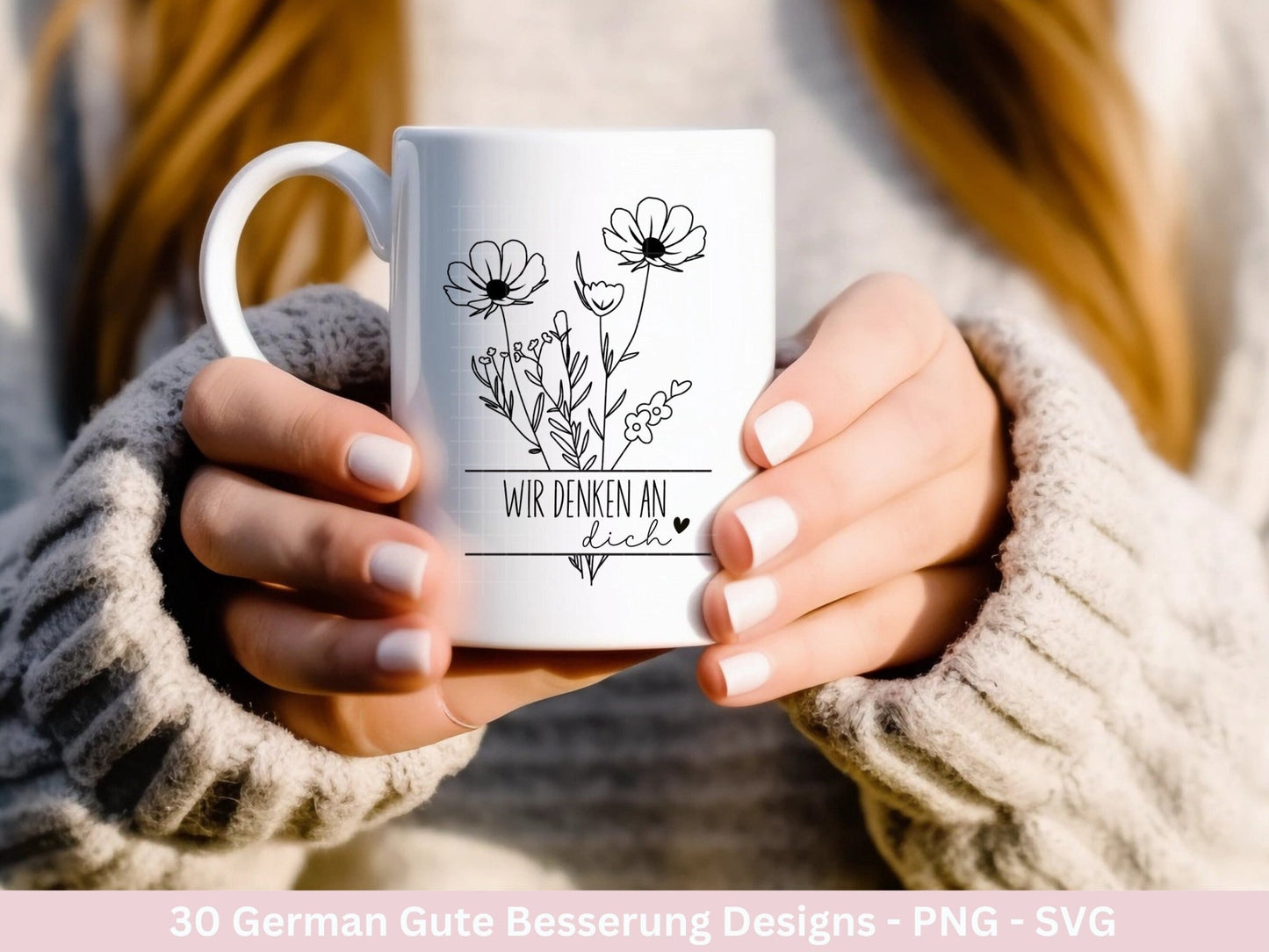 Deutsche Plotterdatei Gute Besserung - Gute Besserungspflaster - Wildblumen svg - Genesung Werde schnell gesund svg - Cricut Silhouette