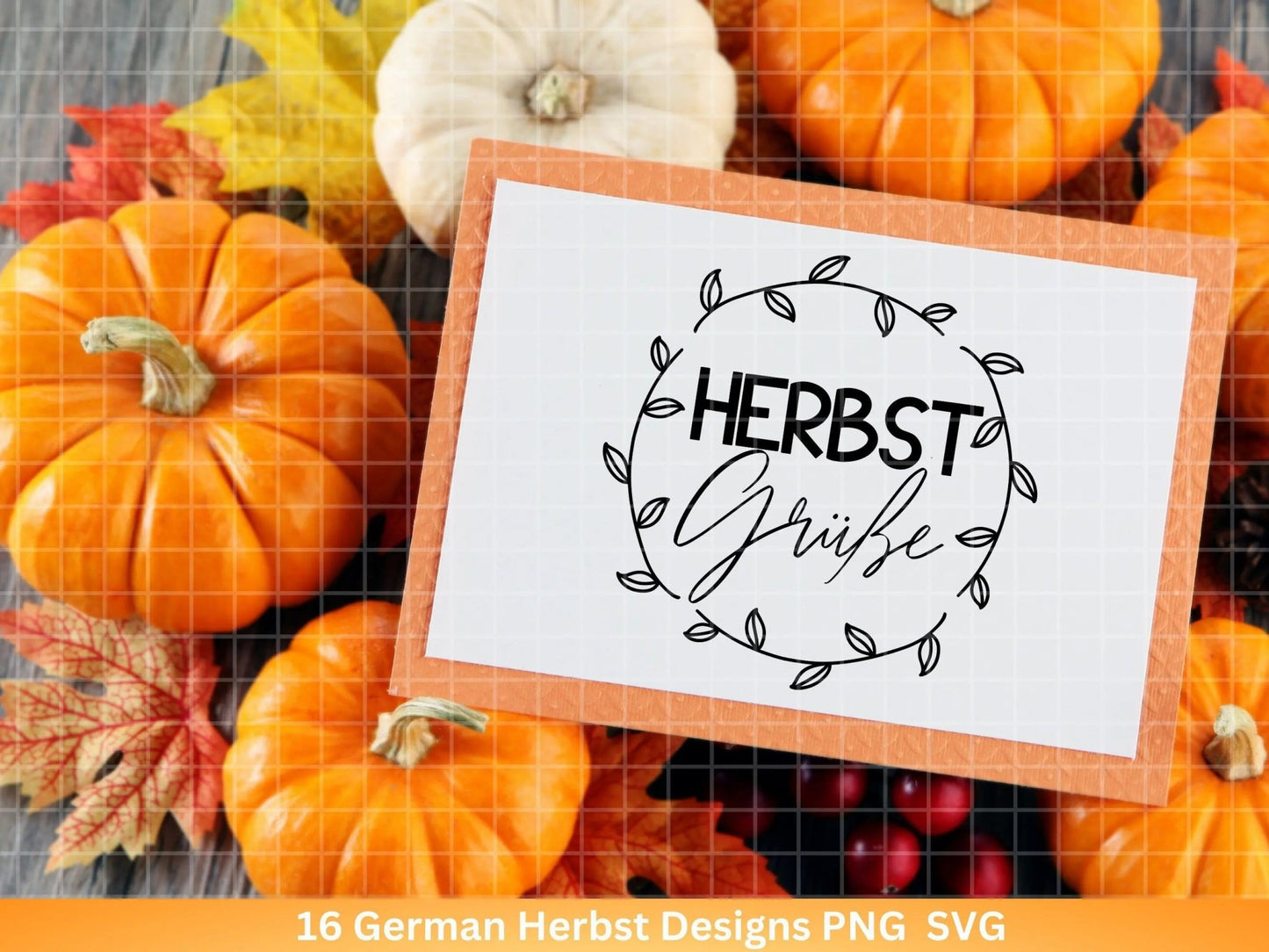 Deutsche Plotterdatei Herbst - Hallo Herbst - Cricut Silhouette Studio Plotterdatei -Herbstzauber - Herbstgrüße SVG Bundle - Kürbis Blätter