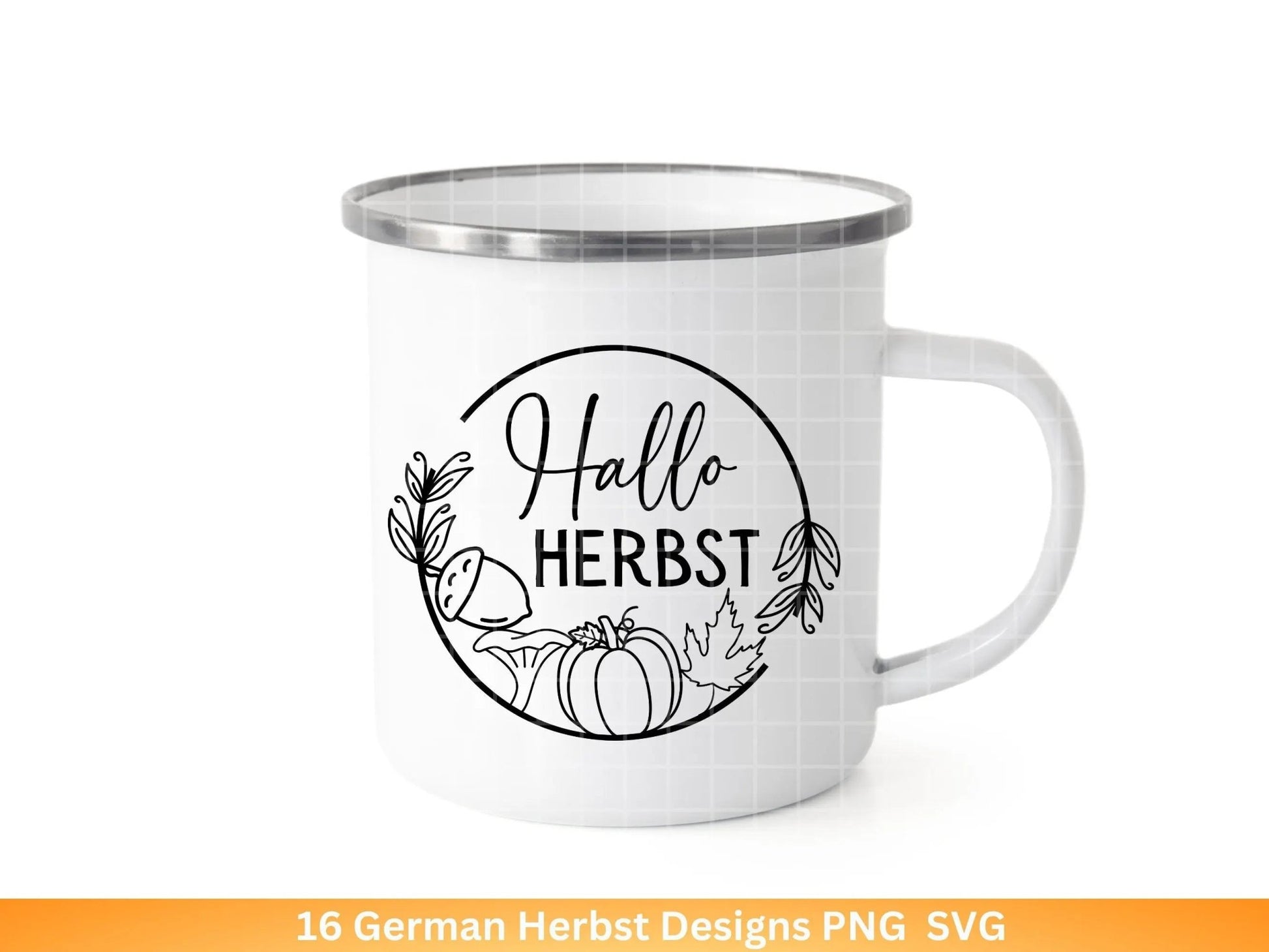 Deutsche Plotterdatei Herbst - Hallo Herbst - Cricut Silhouette Studio Plotterdatei -Herbstzauber - Herbstgrüße SVG Bundle - Kürbis Blätter