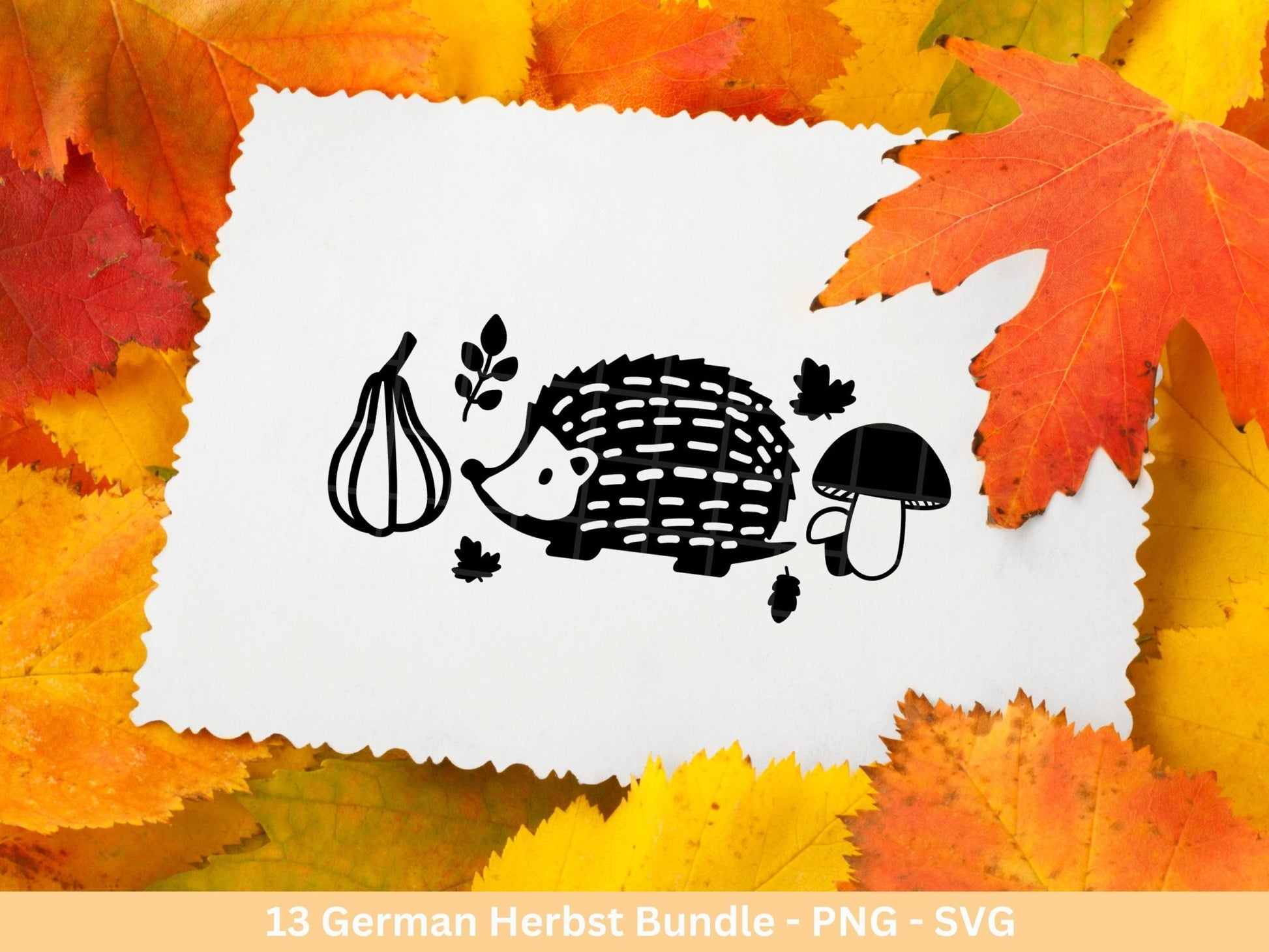 Deutsche Plotterdatei Herbst - Hallo Herbst - Cricut Silhouette Studio Plotterdatei - Herbstzauber - Herbstgrüße SVG Bundle - Kürbis Blätter - EmidaDesign