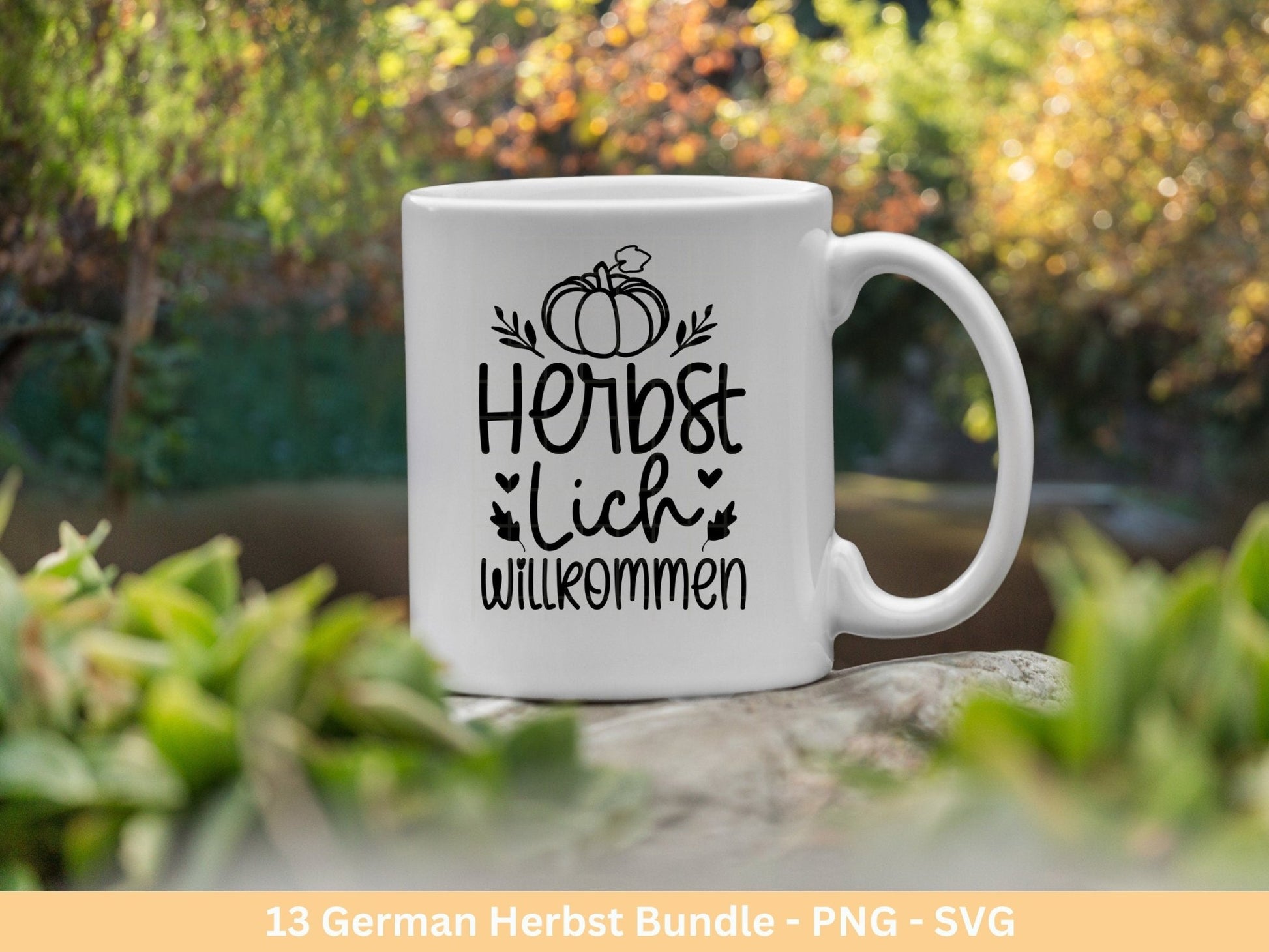 Deutsche Plotterdatei Herbst - Hallo Herbst - Cricut Silhouette Studio Plotterdatei - Herbstzauber - Herbstgrüße SVG Bundle - Kürbis Blätter - EmidaDesign