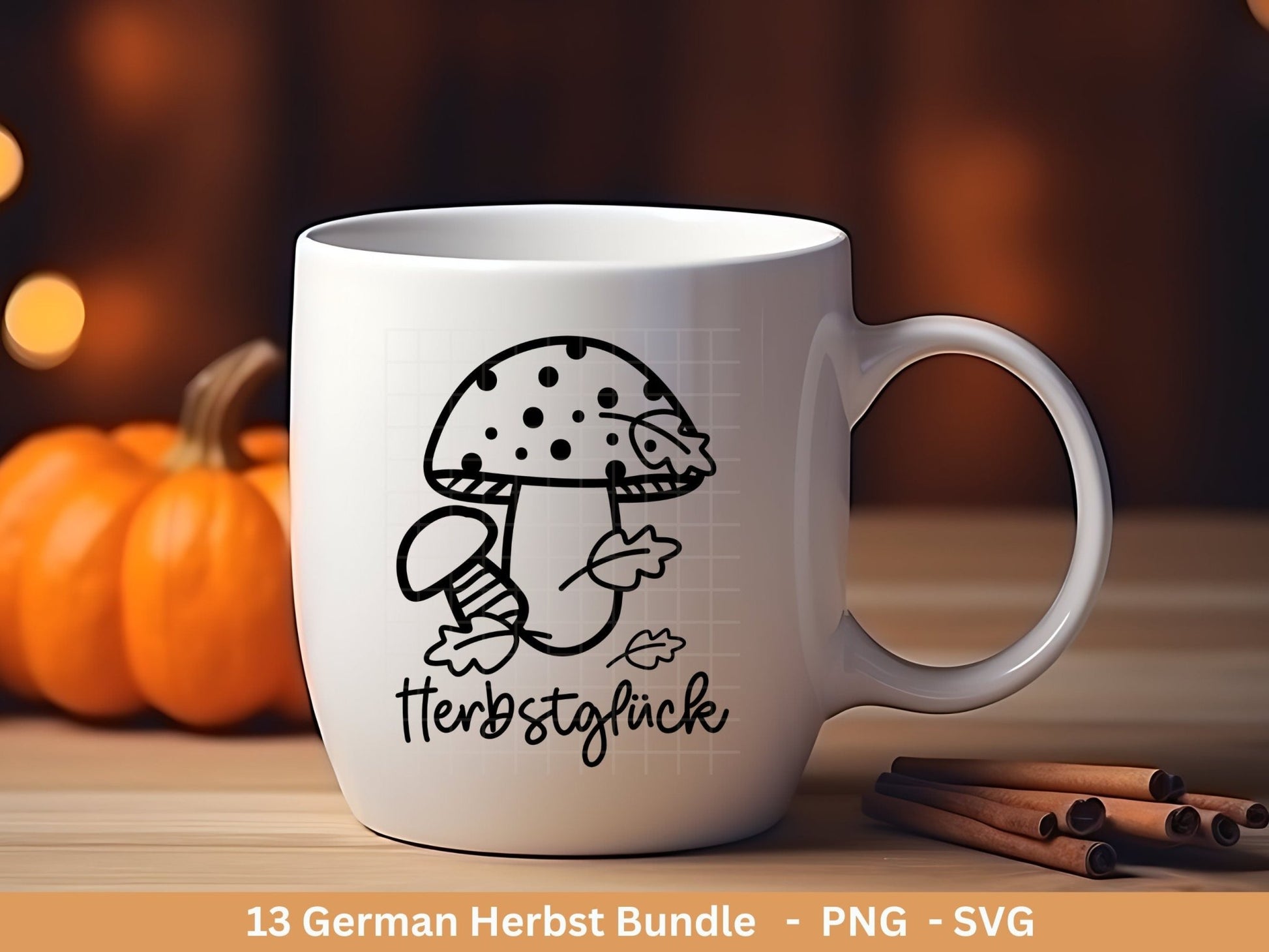 Deutsche Plotterdatei Herbst - Hallo Herbst - Cricut Silhouette Studio Plotterdatei - Herbstzauber - Herbstgrüße SVG Bundle - Kürbis Blätter - EmidaDesign