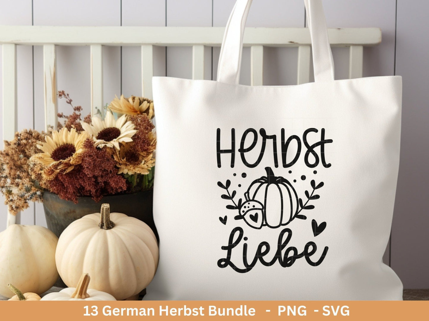 Deutsche Plotterdatei Herbst - Hallo Herbst - Cricut Silhouette Studio Plotterdatei - Herbstzauber - Herbstgrüße SVG Bundle - Kürbis Blätter - EmidaDesign