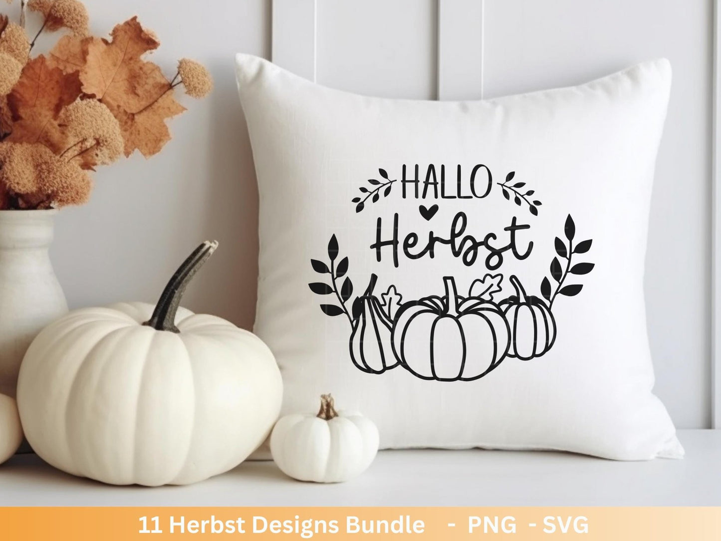 Deutsche Plotterdatei Herbst - Hallo Herbst - Cricut svg - Herbstzauber - Herbstgrüße SVG Bundle - Kürbis Blätter - Laserdatei Herbst - Igel - EmidaDesign