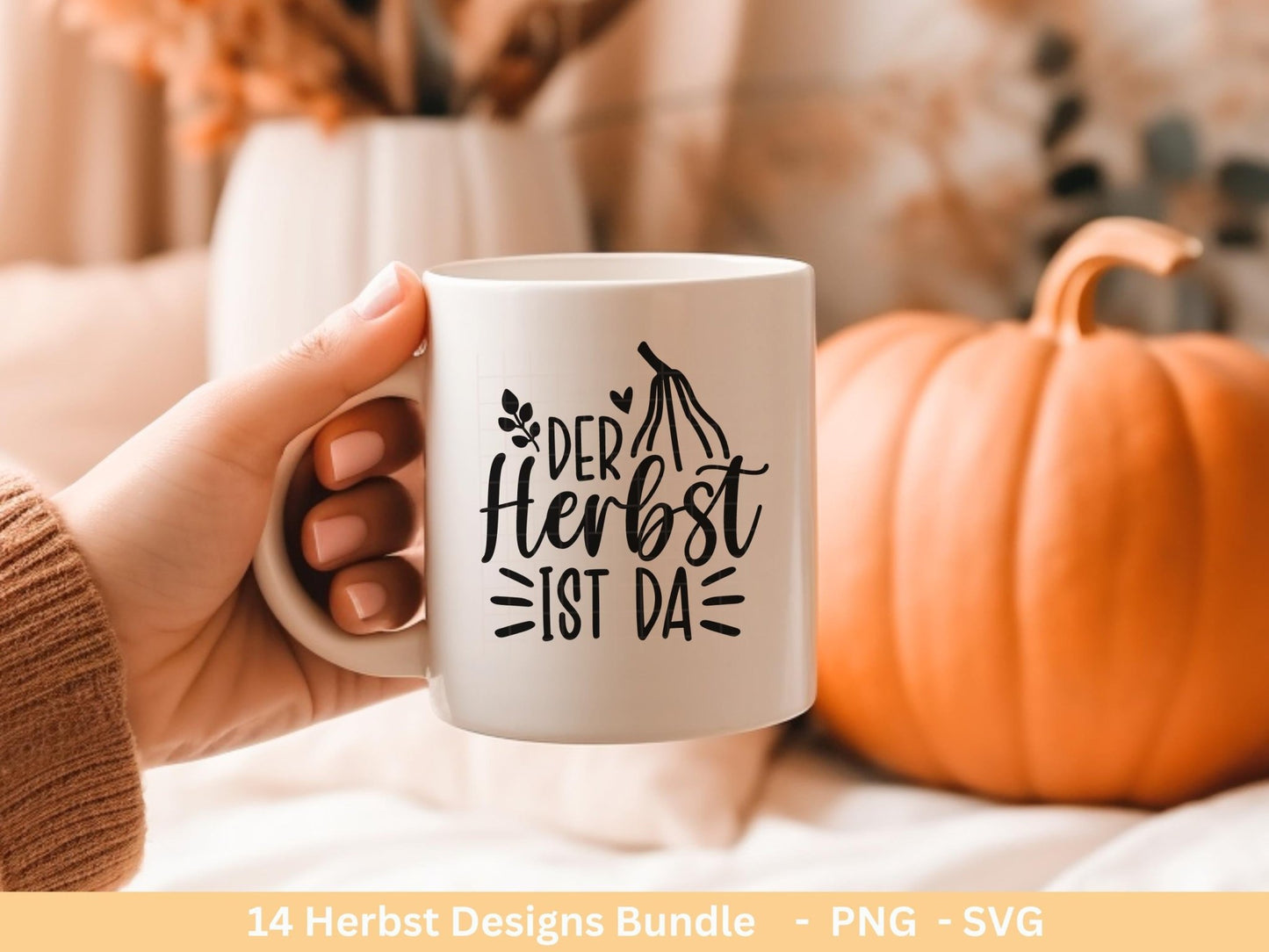 Deutsche Plotterdatei Herbst - Hallo Herbst - Cricut svg - Herbstzauber - Herbstgrüße SVG Bundle - Kürbis Blätter - Laserdatei Herbst Igel - EmidaDesign