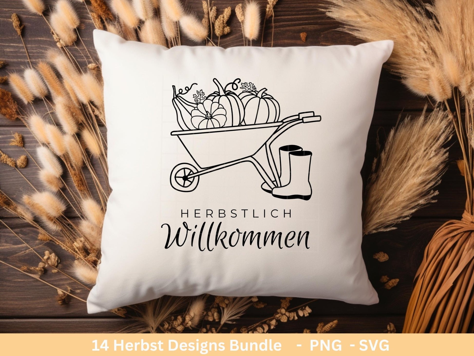 Deutsche Plotterdatei Herbst - Hallo Herbst - Cricut svg - Herbstzauber - Herbstgrüße SVG Bundle - Kürbis Blätter - Laserdatei Herbst Igel - EmidaDesign