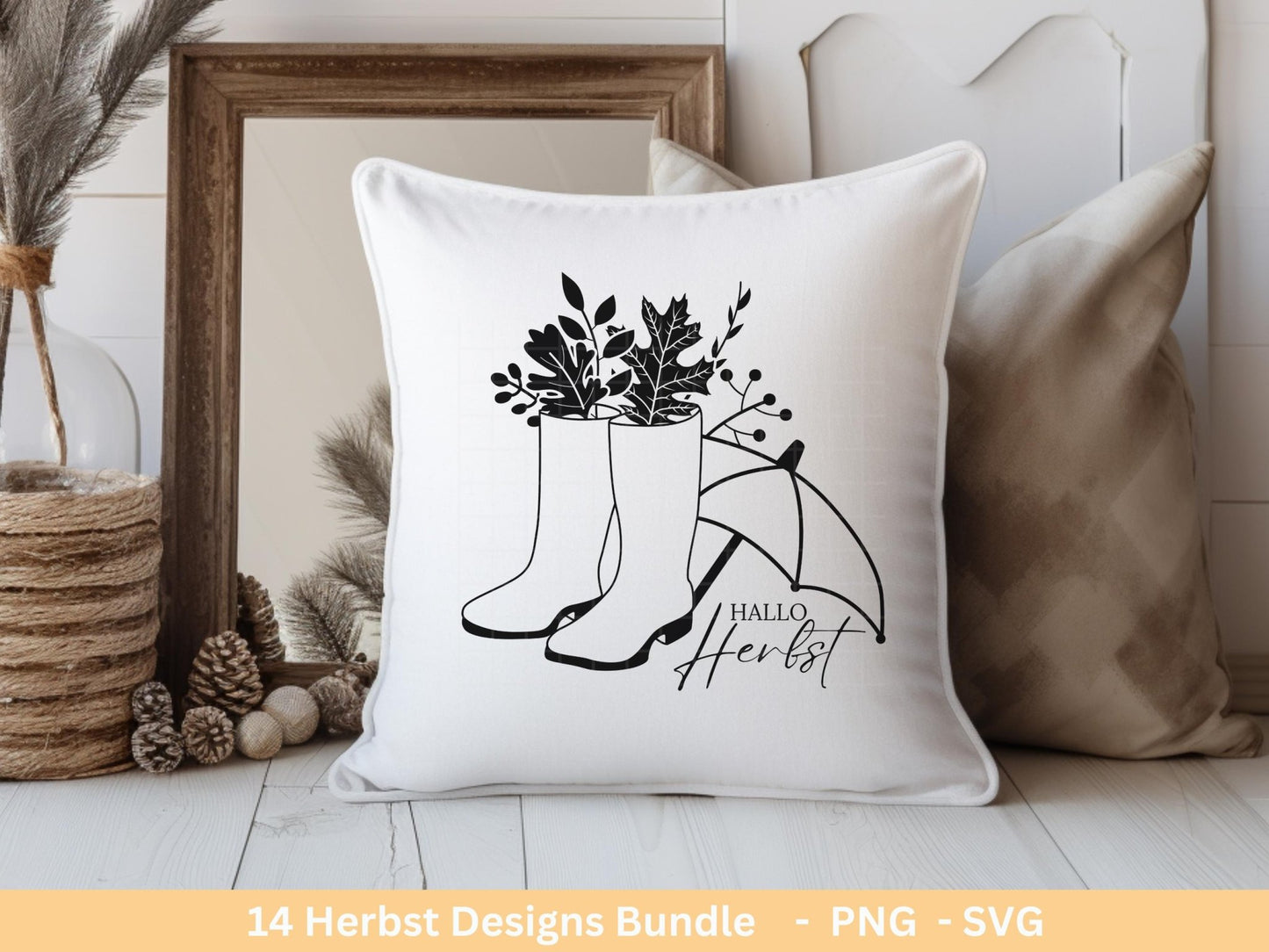 Deutsche Plotterdatei Herbst - Hallo Herbst - Cricut svg - Herbstzauber - Herbstgrüße SVG Bundle - Kürbis Blätter - Laserdatei Herbst Igel - EmidaDesign