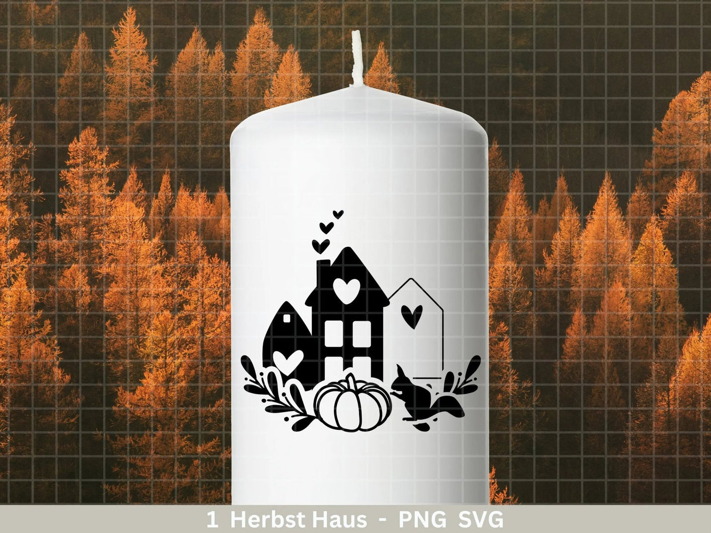 Deutsche Plotterdatei Herbst Haus - Herbstlich Willkommen - Cricut Silhouette Studio Plotterdatei -Herbstzauber - Herbstgrüße - Kürbis