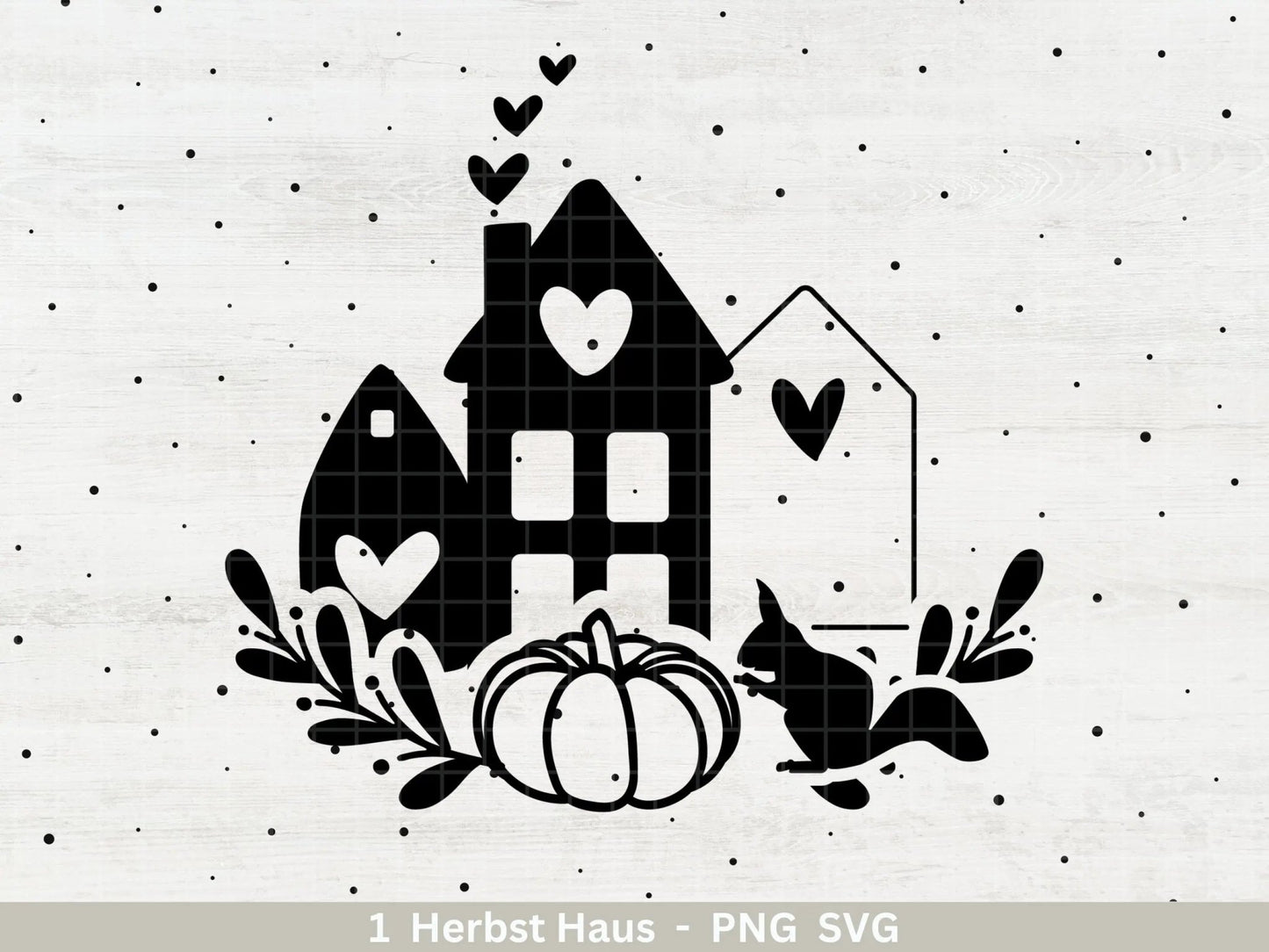 Deutsche Plotterdatei Herbst Haus - Herbstlich Willkommen - Cricut Silhouette Studio Plotterdatei -Herbstzauber - Herbstgrüße - Kürbis