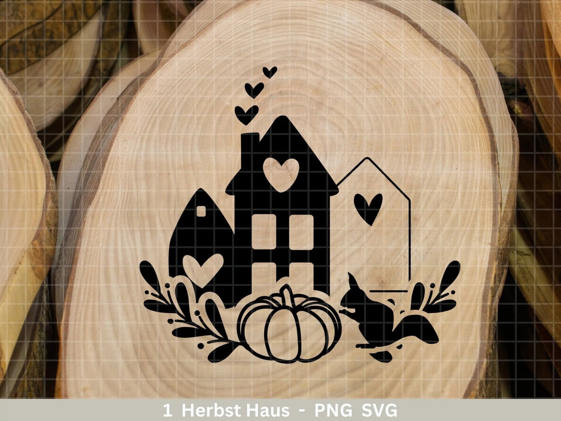 Deutsche Plotterdatei Herbst Haus - Herbstlich Willkommen - Cricut Silhouette Studio Plotterdatei -Herbstzauber - Herbstgrüße - Kürbis