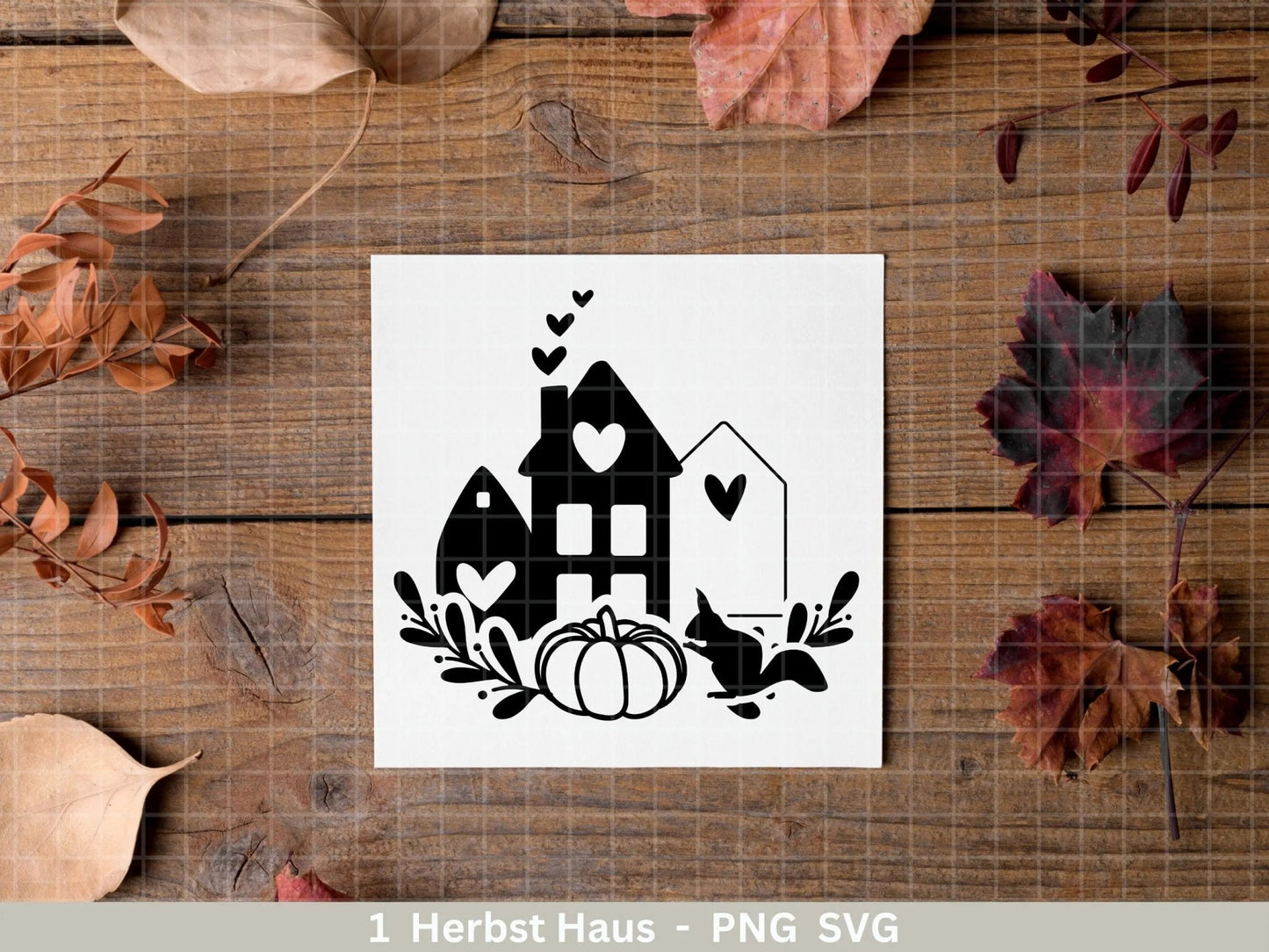 Deutsche Plotterdatei Herbst Haus - Herbstlich Willkommen - Cricut Silhouette Studio Plotterdatei -Herbstzauber - Herbstgrüße - Kürbis