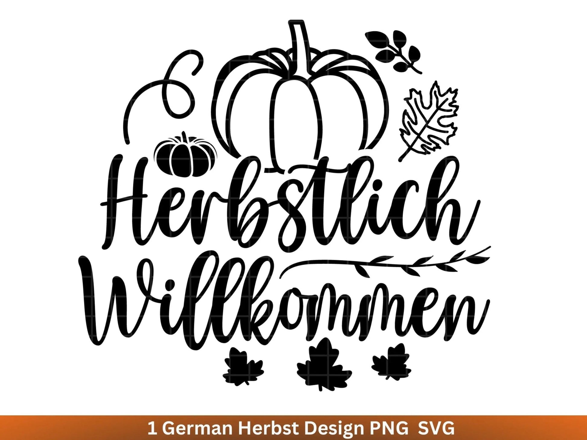 Deutsche Plotterdatei Herbst - Herbstlich Willkommen - Cricut Silhouette Studio Plotterdatei -Herbstzauber - Herbstgrüße - Kürbis Blätter