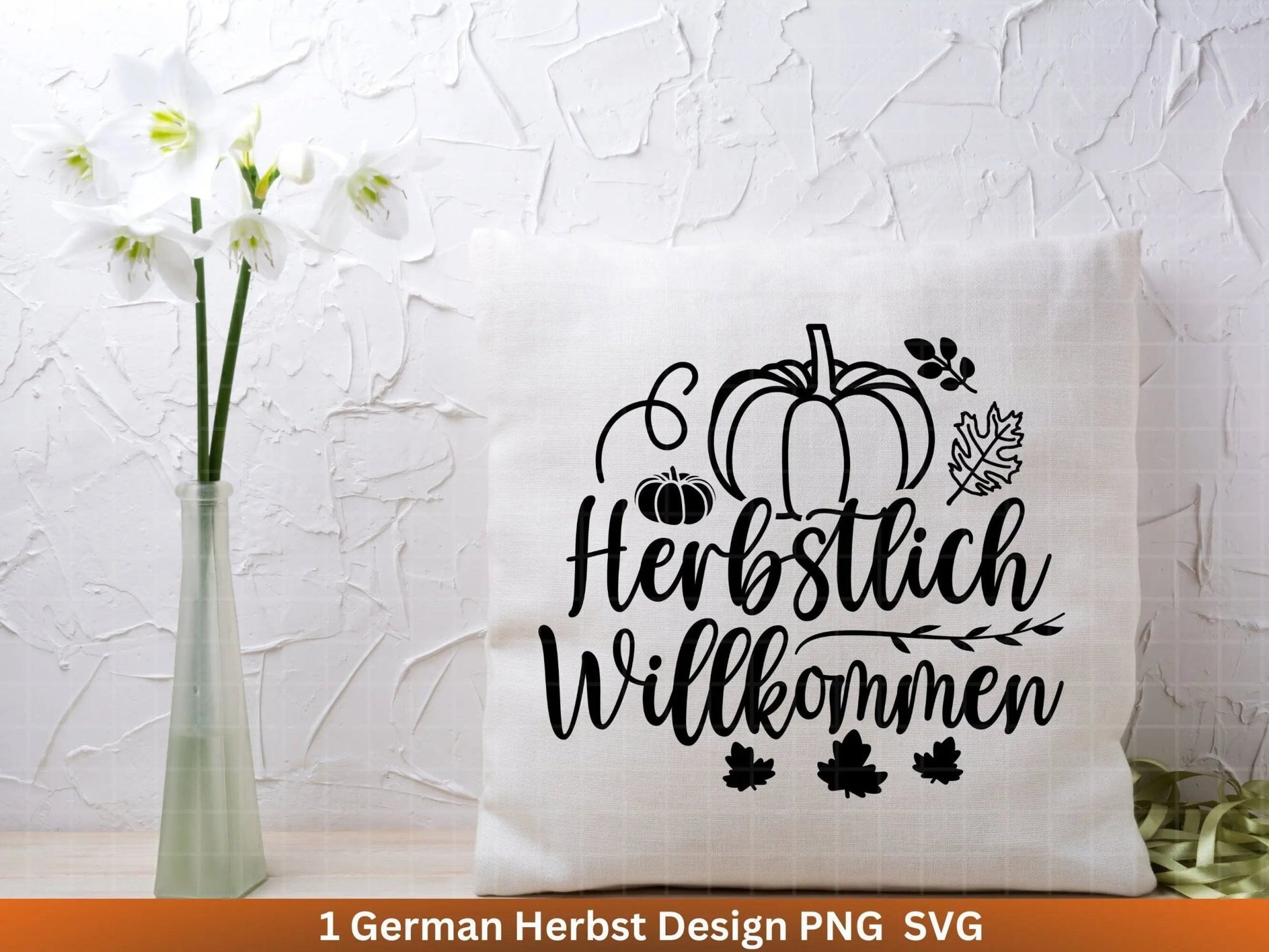 Deutsche Plotterdatei Herbst - Herbstlich Willkommen - Cricut Silhouette Studio Plotterdatei -Herbstzauber - Herbstgrüße - Kürbis Blätter