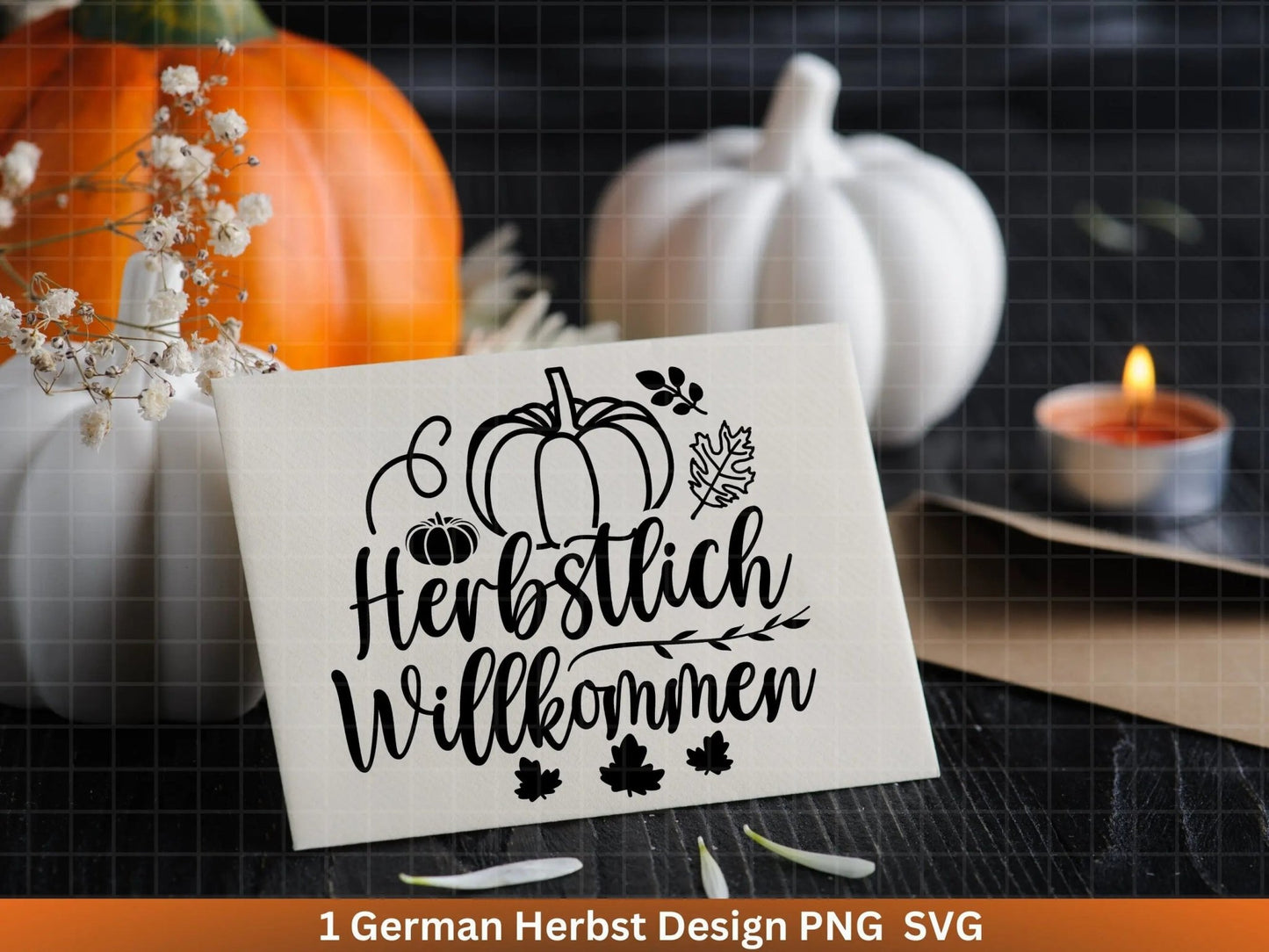 Deutsche Plotterdatei Herbst - Herbstlich Willkommen - Cricut Silhouette Studio Plotterdatei -Herbstzauber - Herbstgrüße - Kürbis Blätter