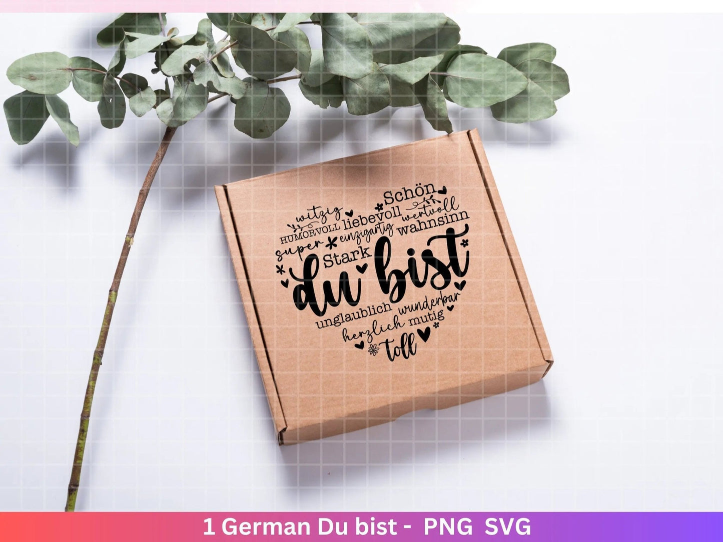 Deutsche Plotterdatei Herz Du bist - Plotterdatei Muttertag svg - Herz svg - Deutsche Sprüche svg - Plotterdatei Geburtstag - Cricut Datei