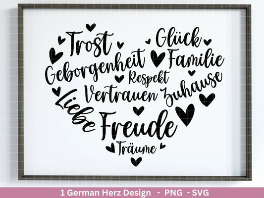 Deutsche Plotterdatei Herz Du bist - Plotterdatei Muttertag svg - Herz svg - Deutsche Sprüche svg - Plotterdatei Geburtstag - Cricut Datei