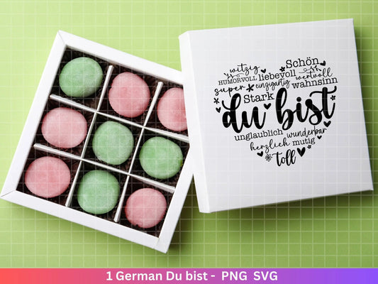 Deutsche Plotterdatei Herz Du bist - Plotterdatei Muttertag svg - Herz svg - Deutsche Sprüche svg - Plotterdatei Geburtstag - Cricut Datei