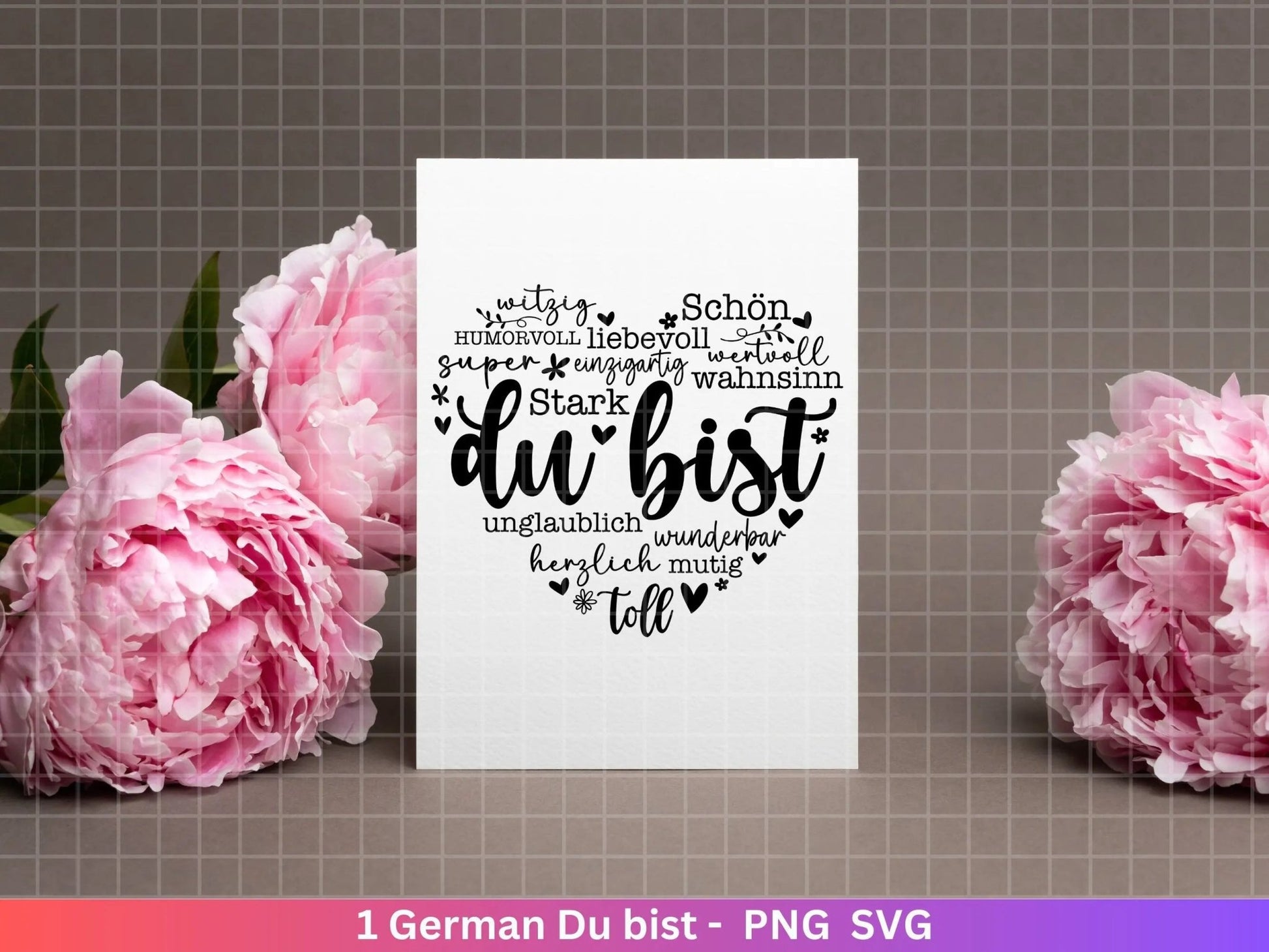 Deutsche Plotterdatei Herz Du bist - Plotterdatei Muttertag svg - Herz svg - Deutsche Sprüche svg - Plotterdatei Geburtstag - Cricut Datei