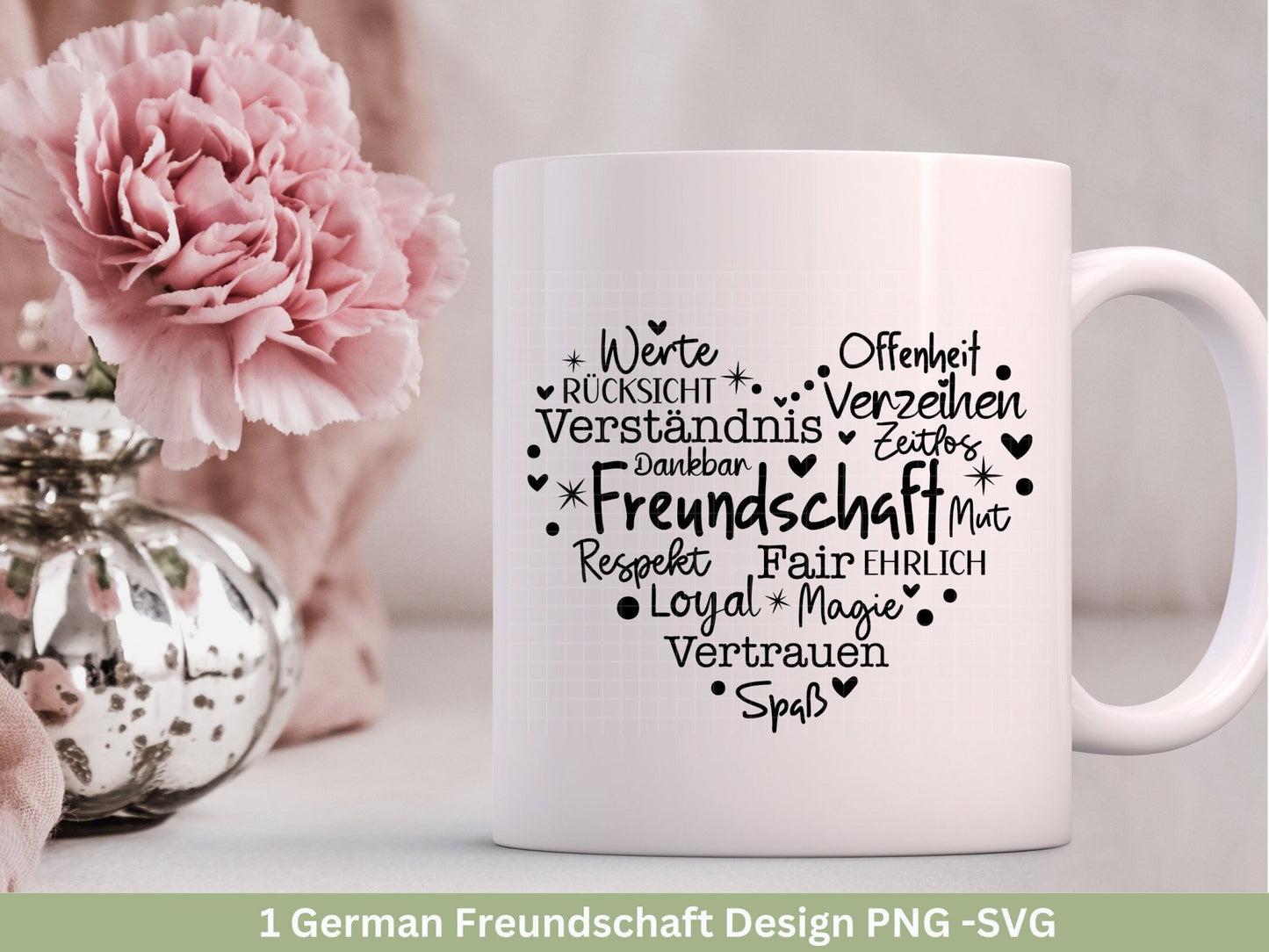 Deutsche Plotterdatei Herz Freundschaft- Plotterdatei Beste Freunde svg - Herz svg - Deutsche Sprüche svg - Freundin - Cricut Silhouette