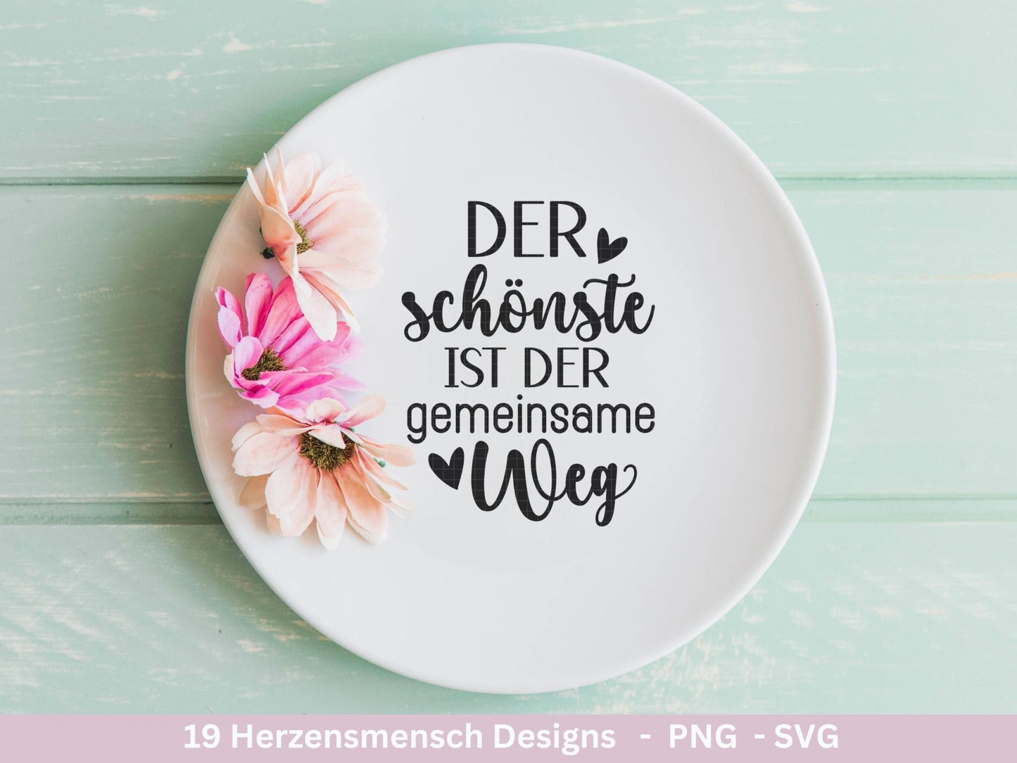 Deutsche Plotterdatei Herzensmensch - Danke Svg - Best Friends Svg - Von Herzen svg - Cricut - Lieblingsmensch Svg - Liebe svg - Laserdatei - EmidaDesign