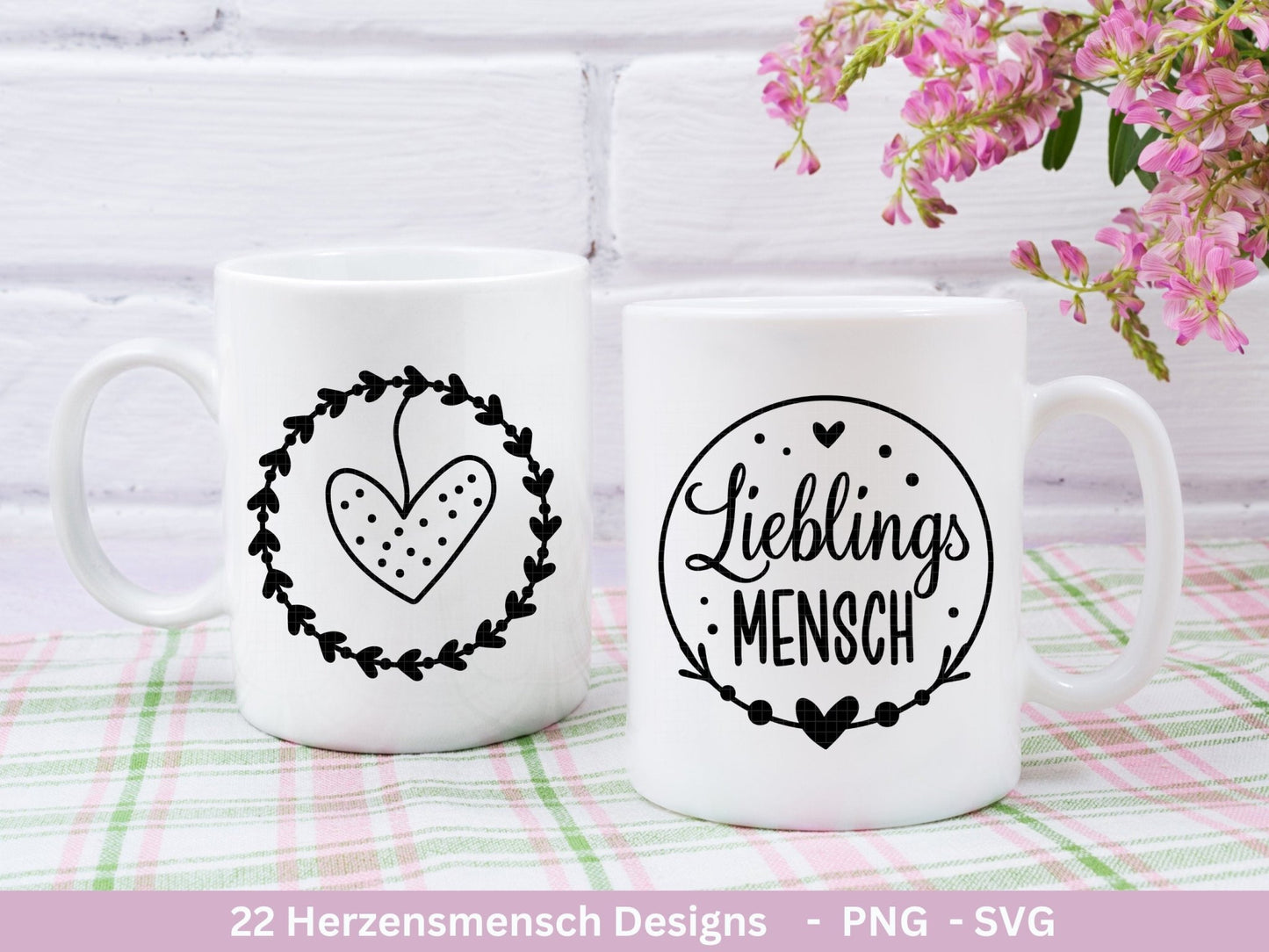 Deutsche Plotterdatei Herzensmensch - Danke Svg - Best Friends Svg - Von Herzen svg Cricut - Lieblingsmensch Svg - Schön das es dich gibt - EmidaDesign