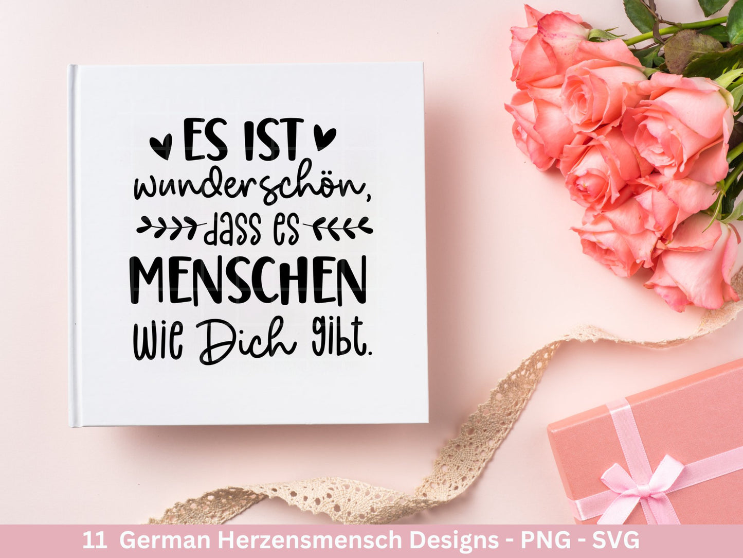 Deutsche Plotterdatei Herzensmensch- Danke Svg - Best Friends Svg - Von Herzen svg Cricut - Lieblingsmensch Svg - Schön das es dich gibt - EmidaDesign