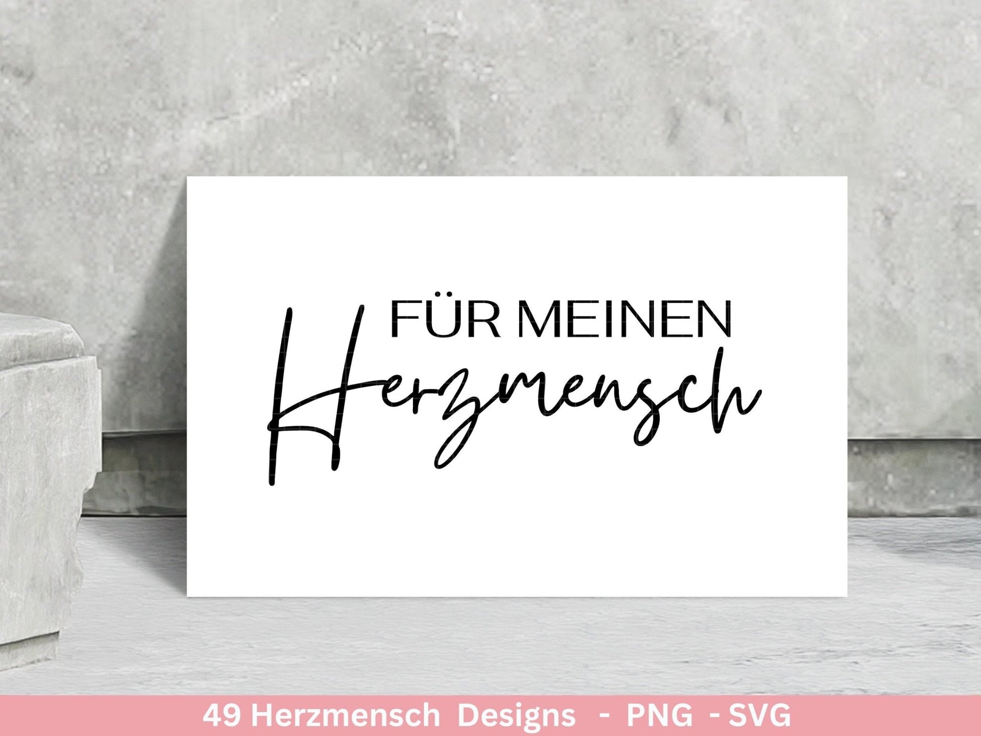 Deutsche Plotterdatei Herzmensch - Du bist toll - Lieblingsmensch - Cricut Silhouette Studio - Herzmensch Geschenk - Mit Liebe SVG Bundle - EmidaDesign