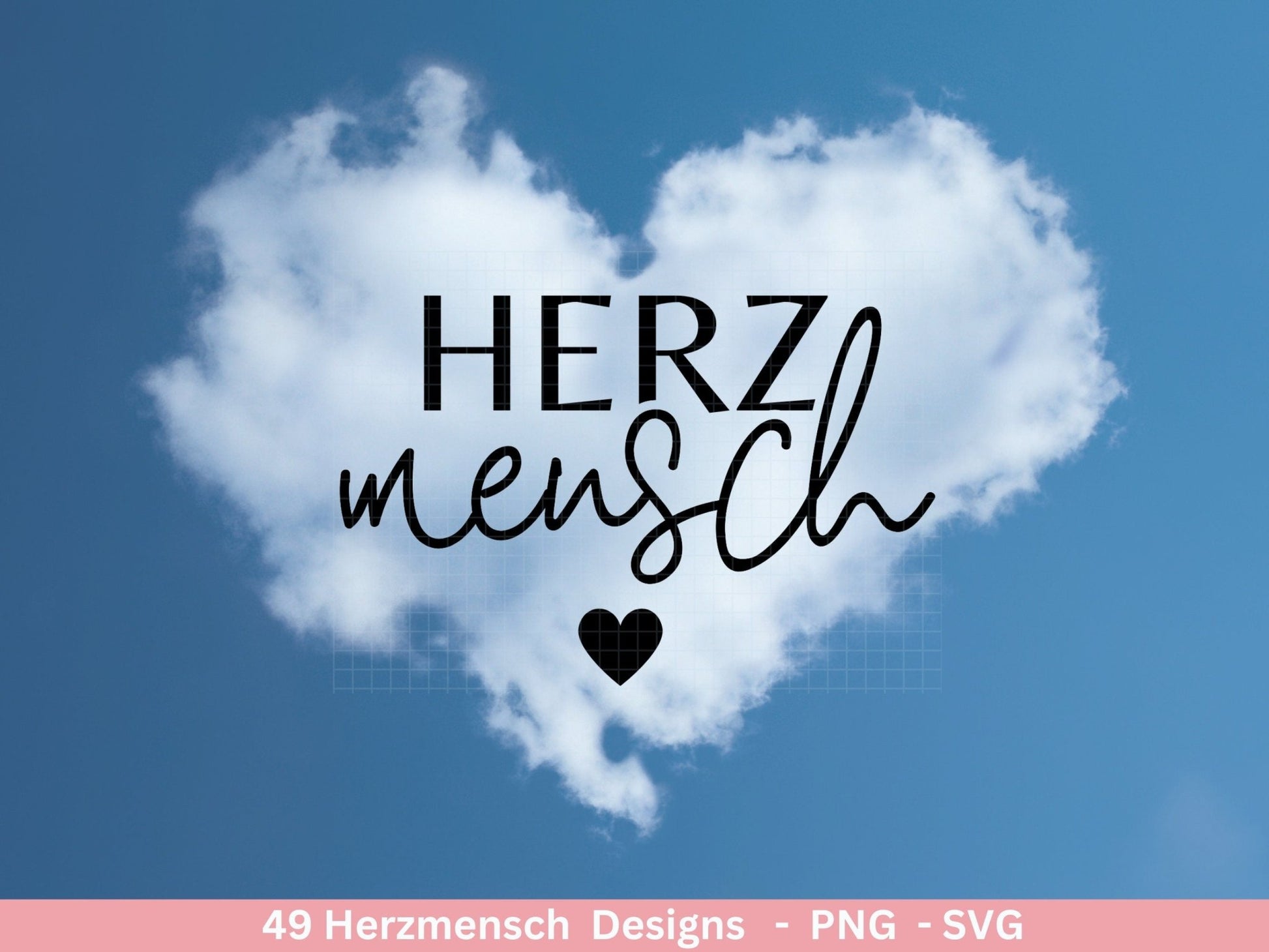 Deutsche Plotterdatei Herzmensch - Du bist toll - Lieblingsmensch - Cricut Silhouette Studio - Herzmensch Geschenk - Mit Liebe SVG Bundle - EmidaDesign